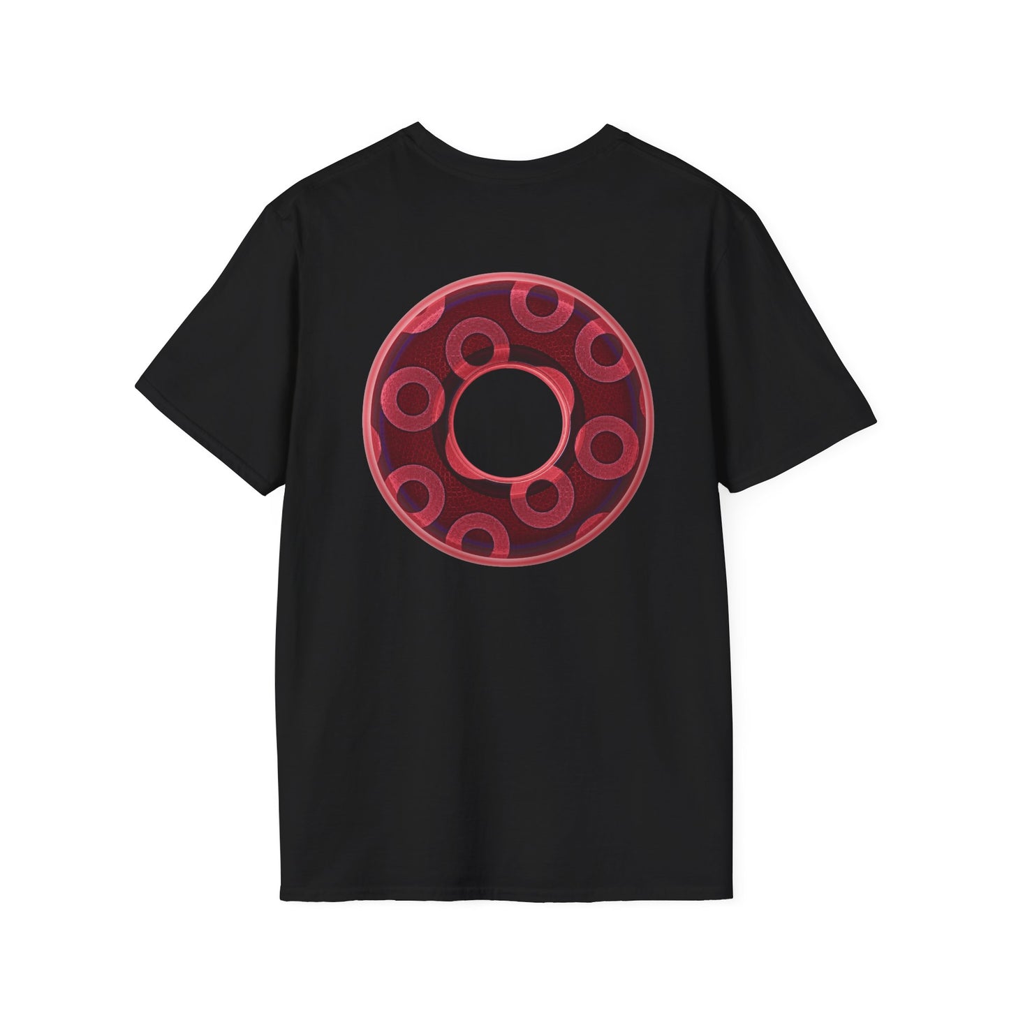 Plain Donuts/Unisex Soft-Style - "Plain Rustic Paradoxical Donuts" - magenta/burgundy donuts
