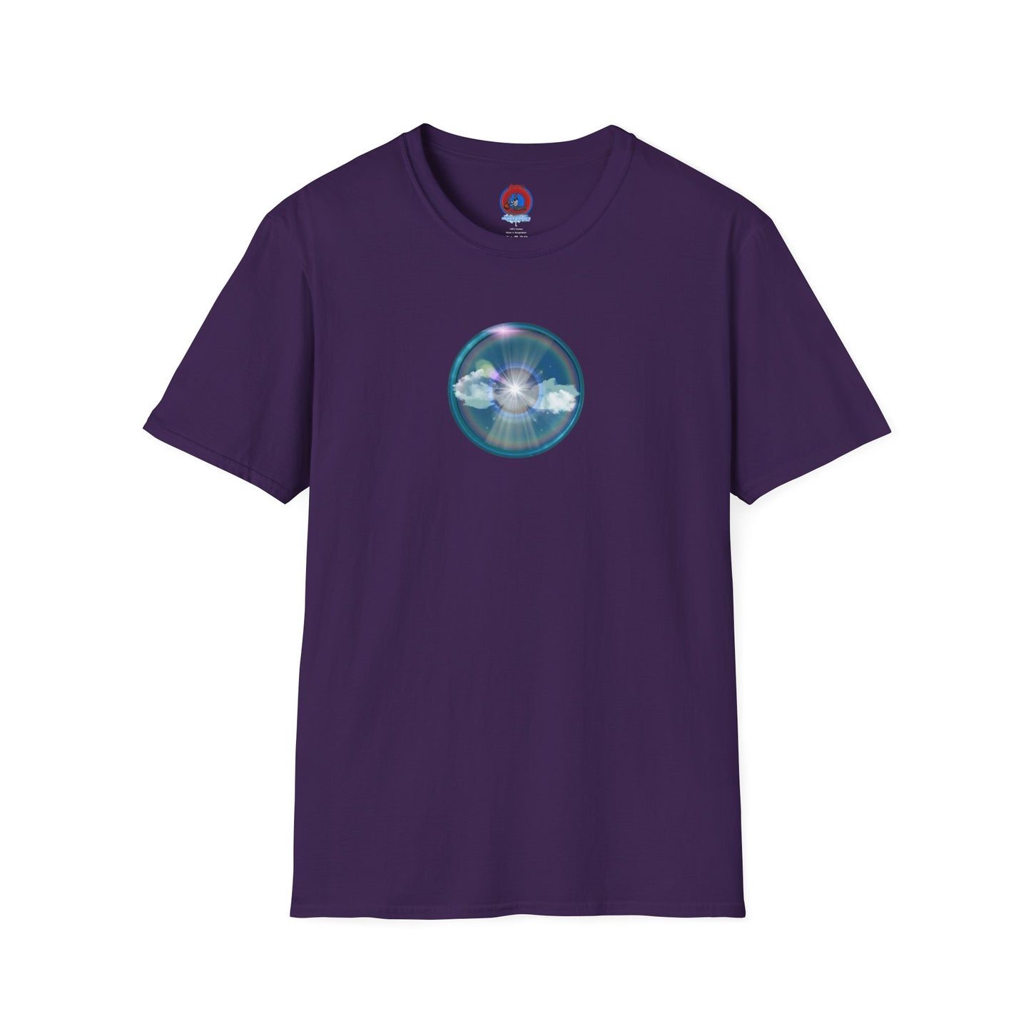Classic Donut Tee - Unisex Soft-Style - "The Original Divided Donut' - light blue sky donut