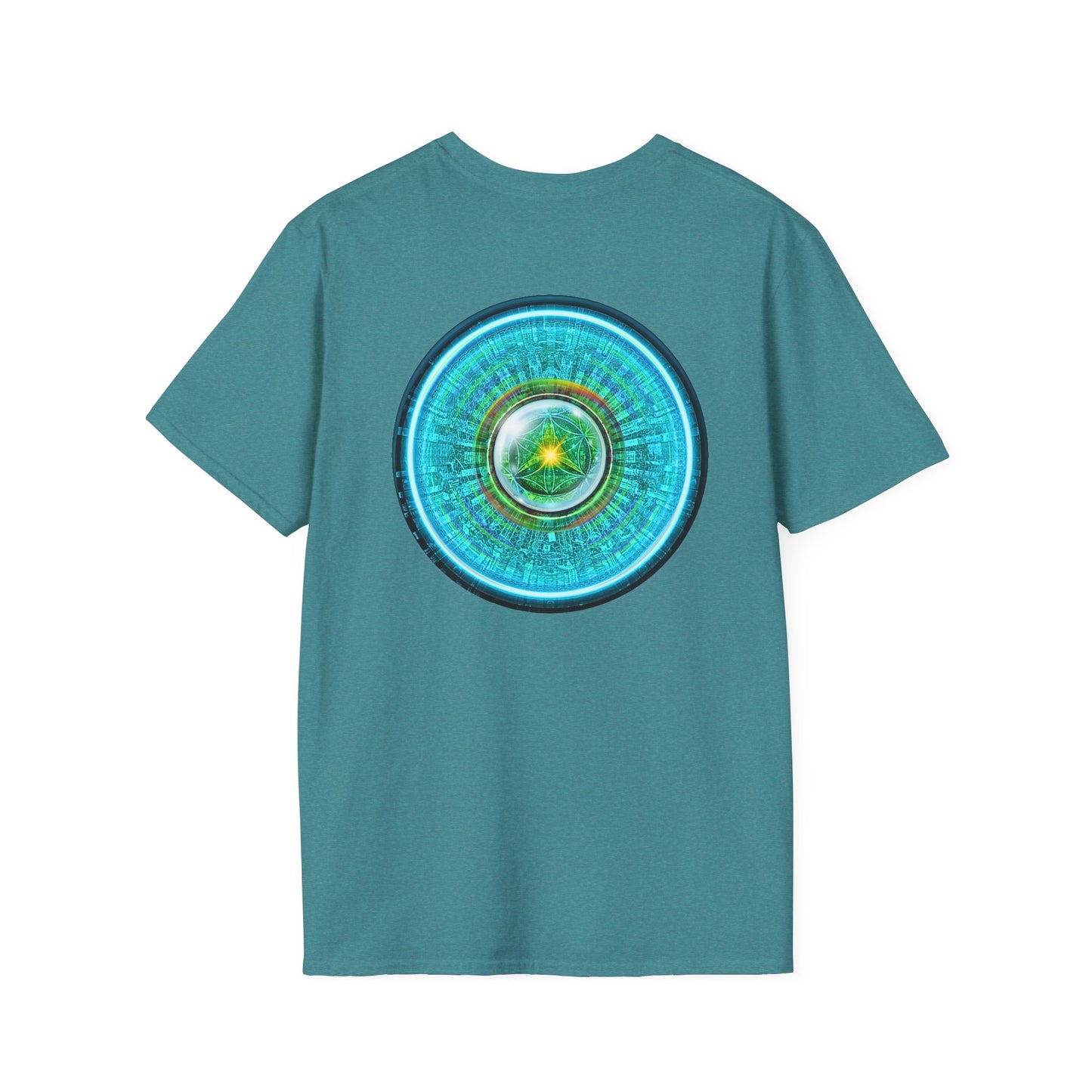 Classic Donut Tee - Unisex Soft-Style - "Donut of Life Tee" - vivid turquoise tube donut - variant 1