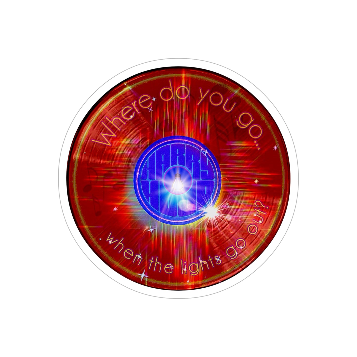 Donut Bumper/Outdoor Sticker - "Harry Hoodlum Donut" - series 1.0 - variant 1 - red donut - [Die-Cut] 6"x 6"