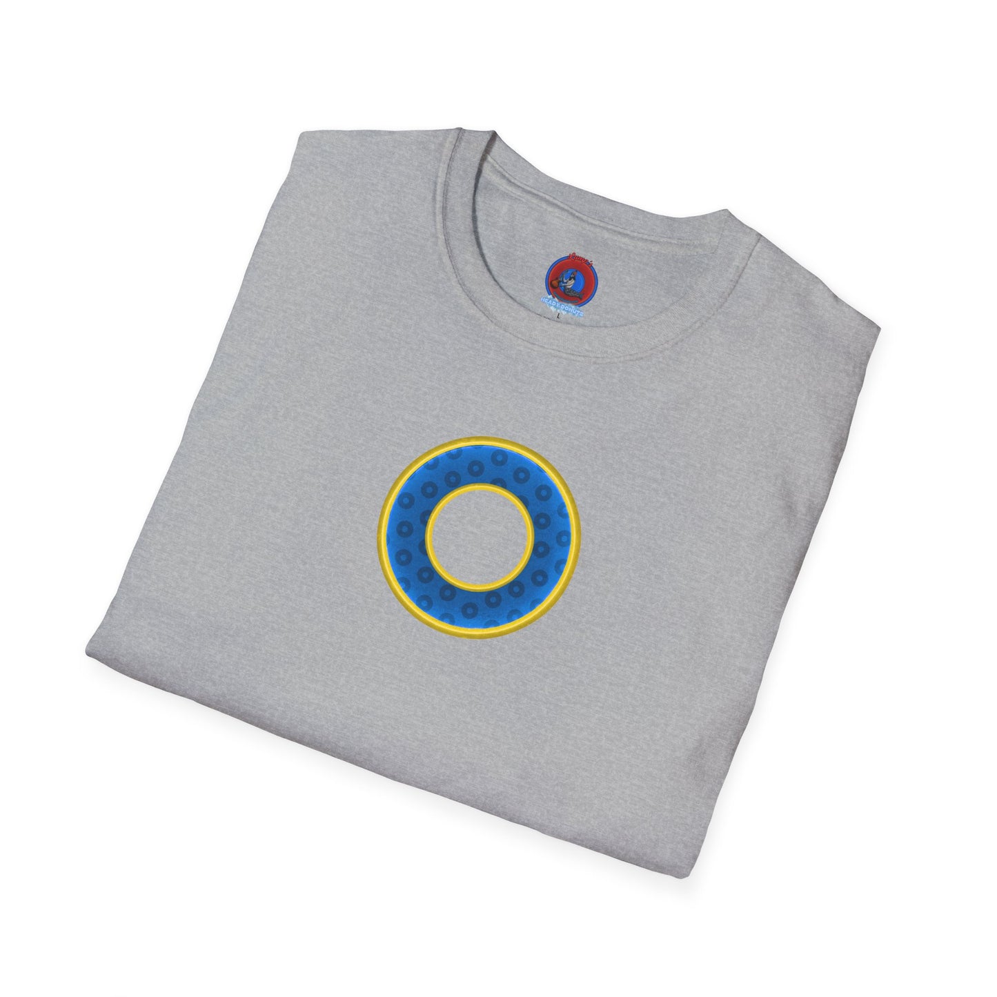 Plain Donuts/Unisex Soft-Style - "Plain Wide Mouthed Paradoxical Donuts" - blue/yellow donuts