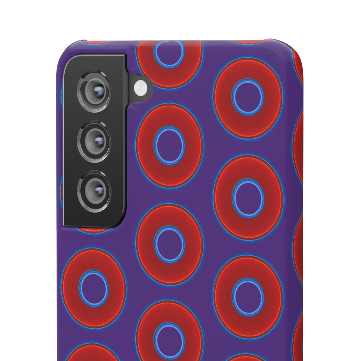 Lumpy Donut Snap Case - red vivid donut print w/dark purple background