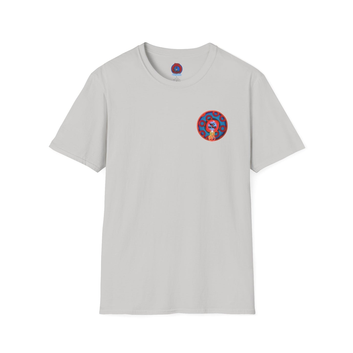 Classic Donut Tee - Unisex Soft-Style - "Peace of Donut" - blue/red paradox donut - [*charitable print - 50% of profit to Alliance for Peacebuilding]