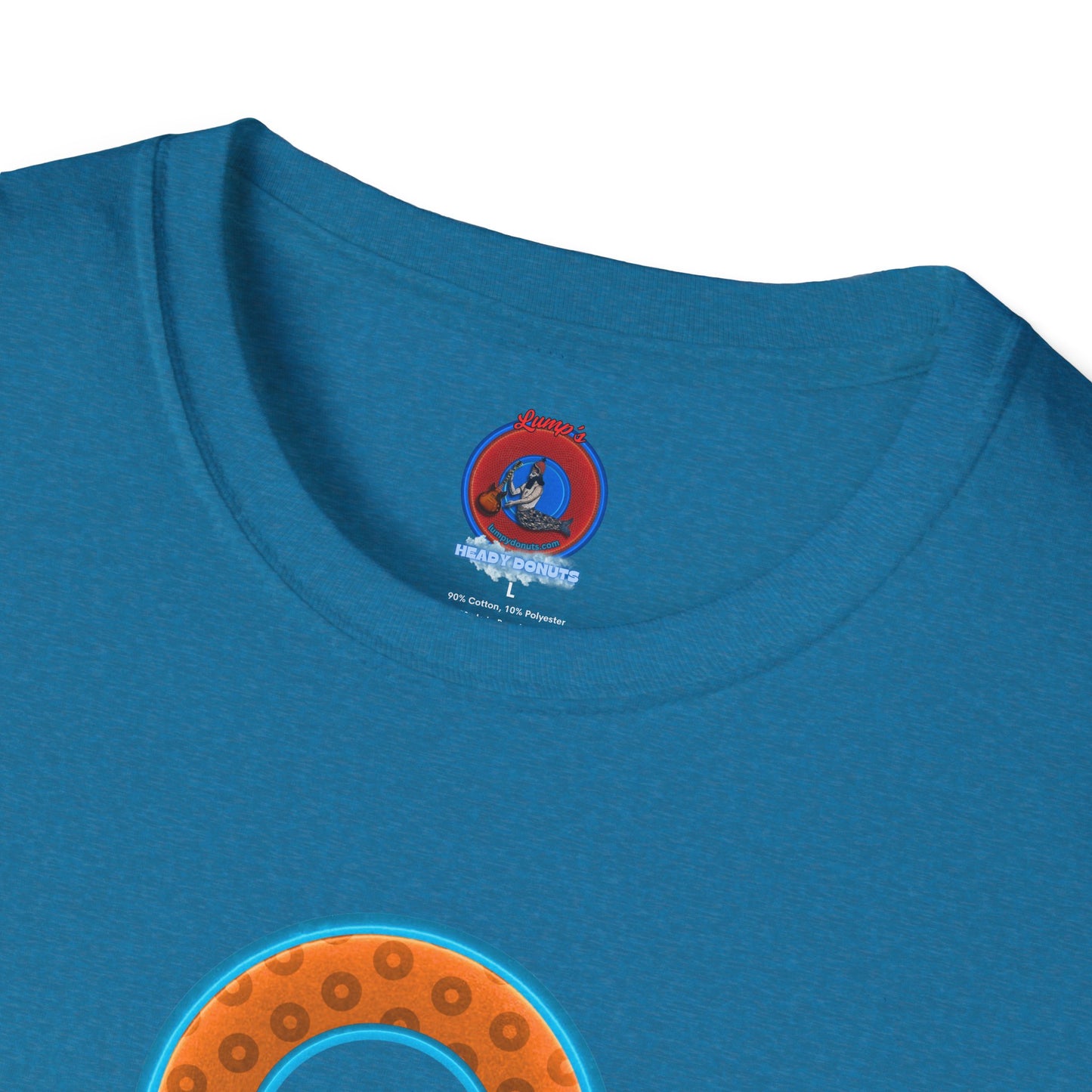 Plain Donuts/Unisex Soft-Style - "Plain Wide Mouthed Paradoxical Donuts" - orange/aquamarine blue donuts
