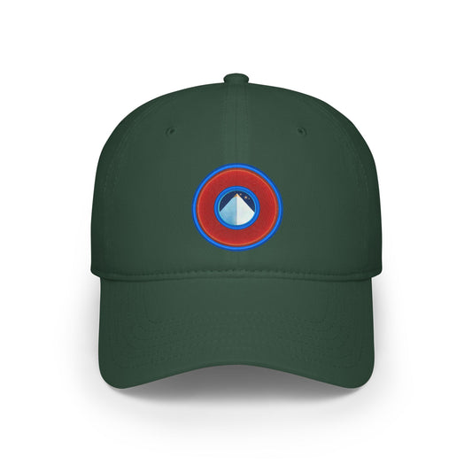 Lumpy Donut Baseball Cap - "Limestone Donut Caps So Large" - variant  1 - rustic red donut w/