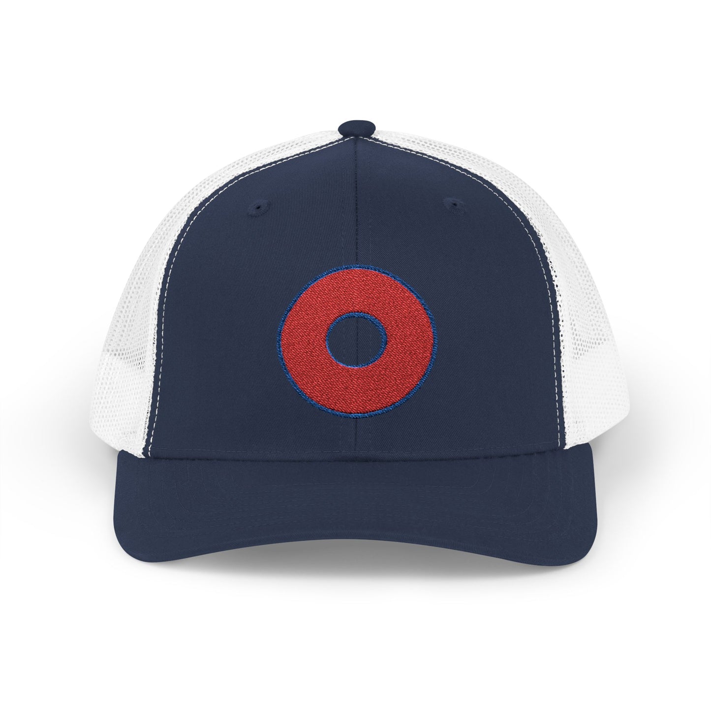 Lumpy Donut Trucker Hat - Red Embroidered Donut