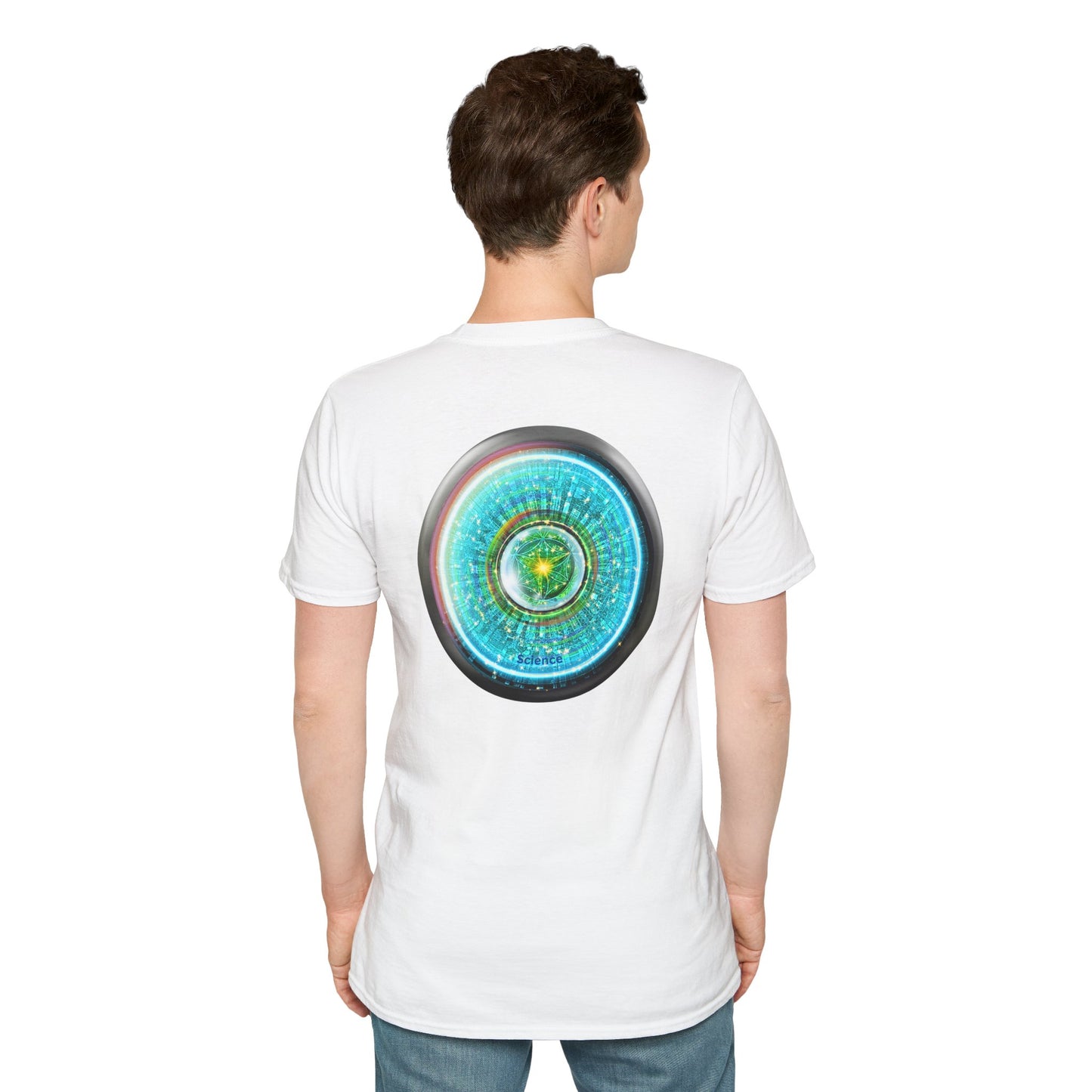 Classic Donut Tee - Unisex Soft-Style - "Donut of Life Tee" - vivid turquoise tube donut - variant 3