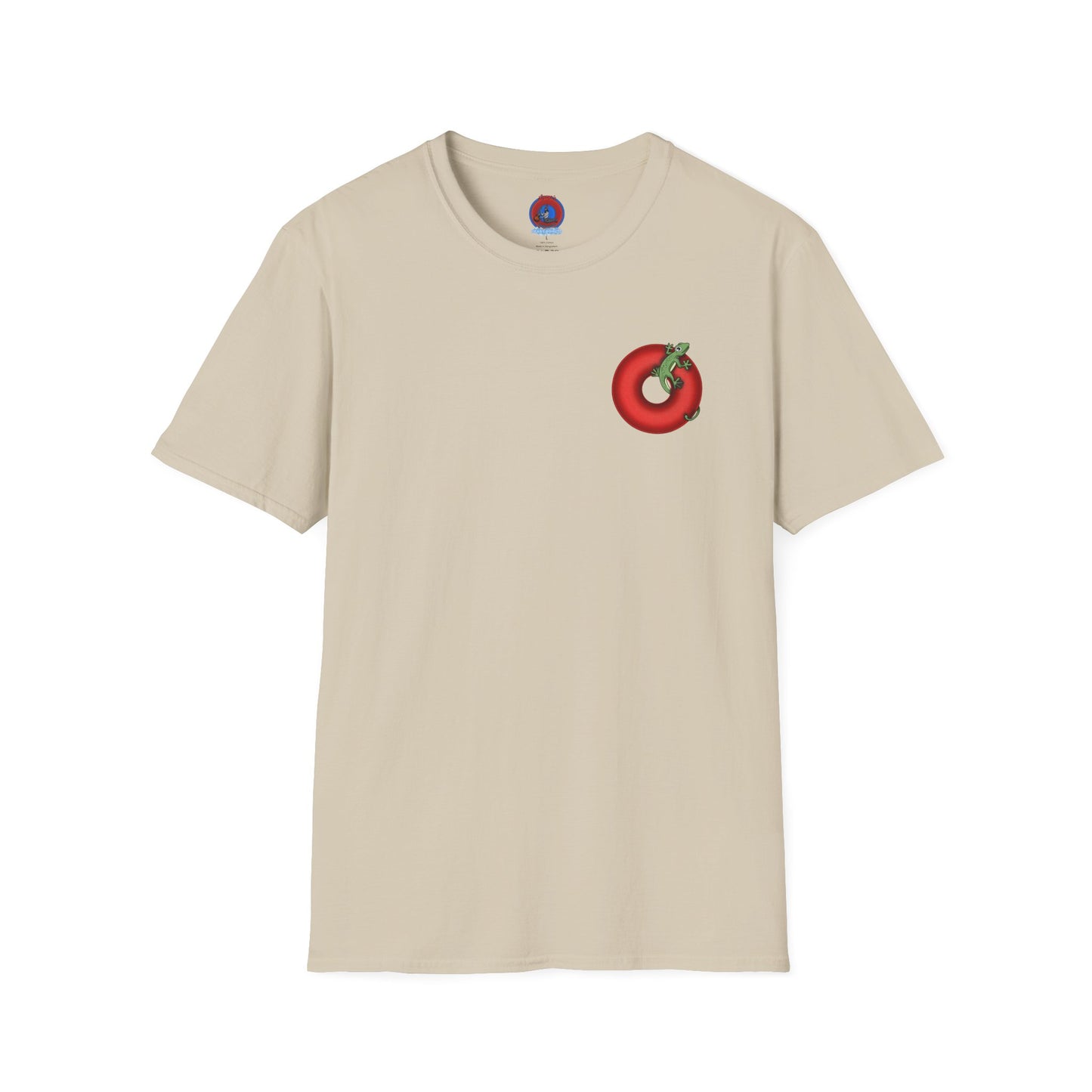 Classic Donut Tee - Unisex Soft-Style - "Practically Extinct Tee Shirt" - plump vivid red donut - variant 1