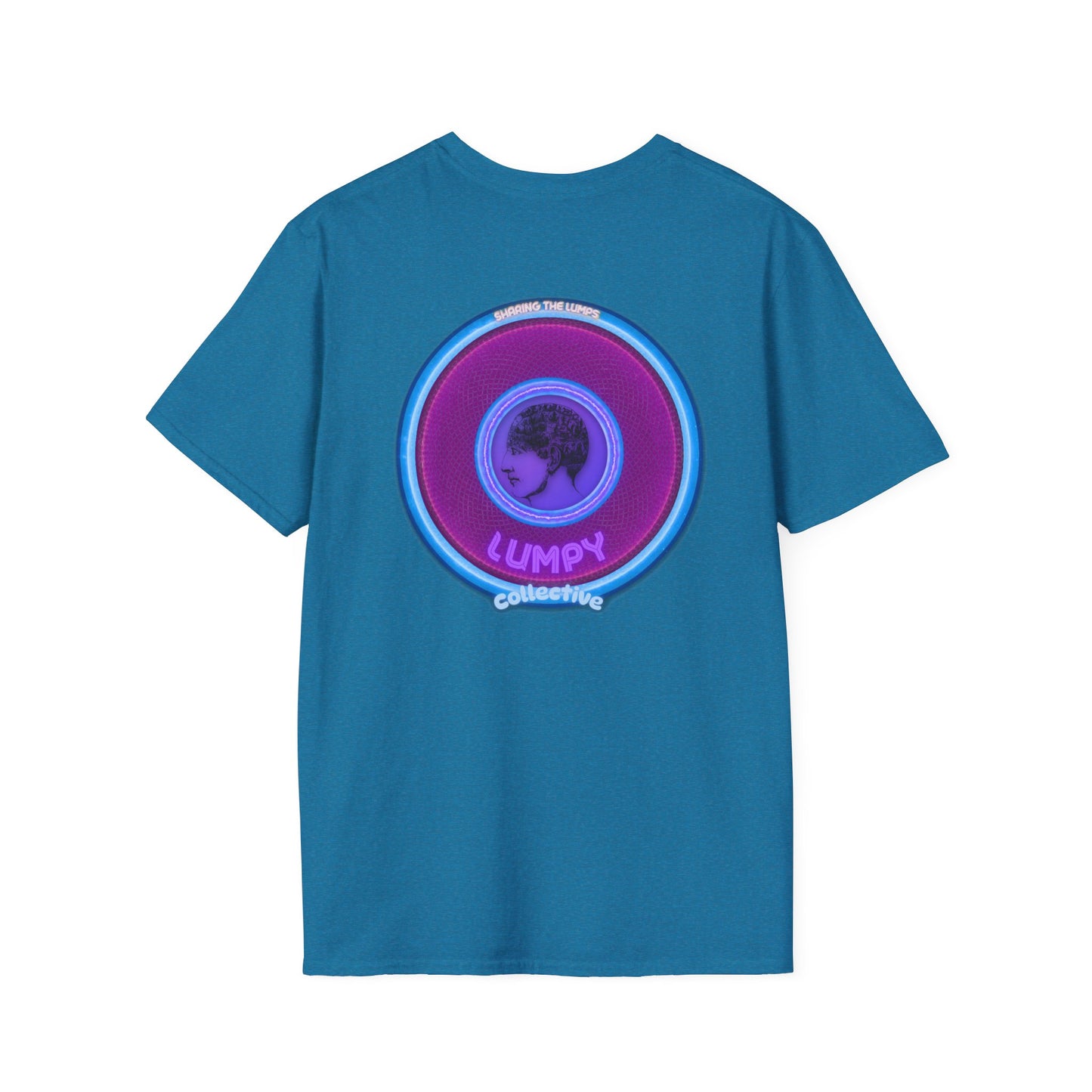 Classic Donut Tee - Unisex Soft-Style - "Lumpy Collective Donut" - rustic purple/light blue lumpy donut - variant 2