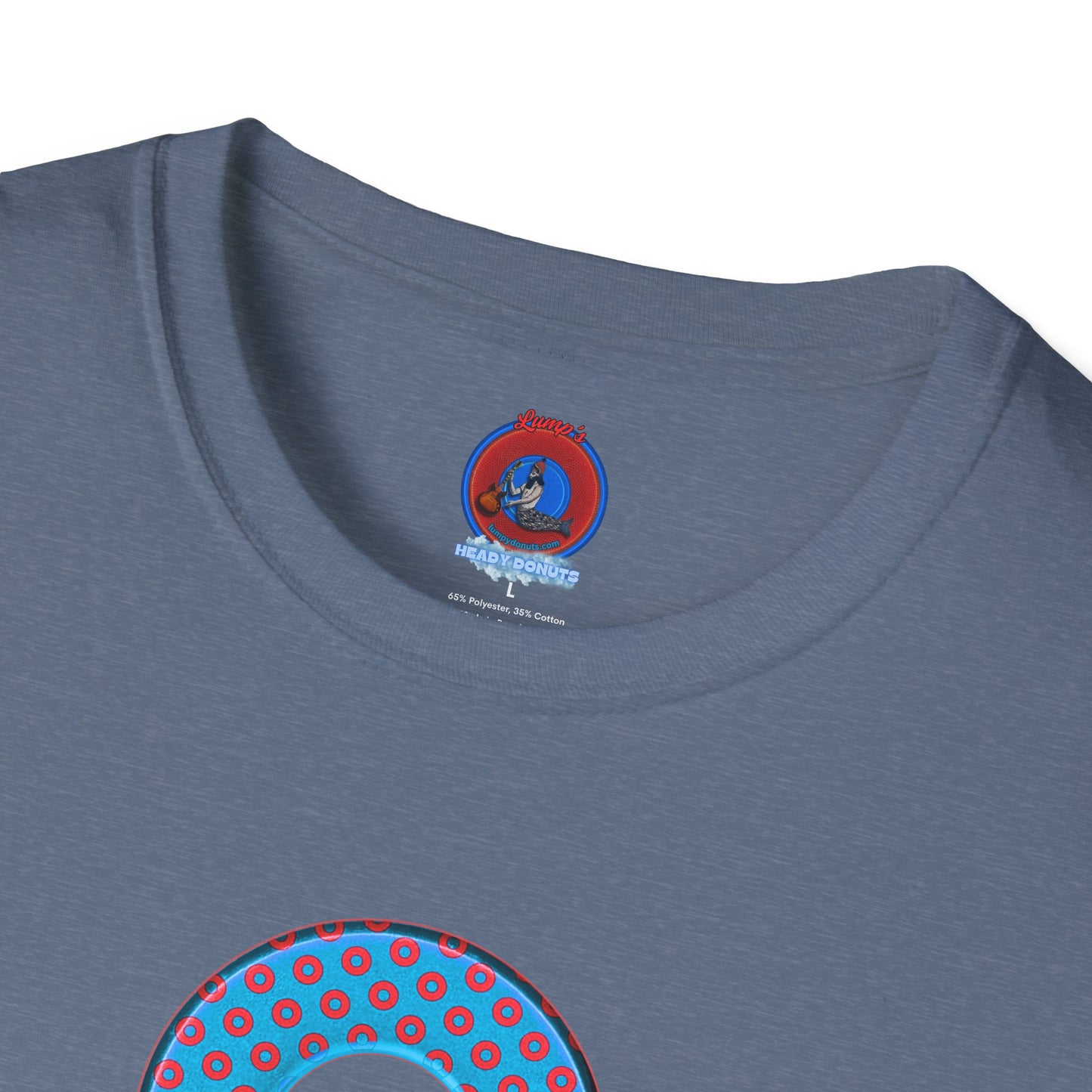 Plain Donuts/Unisex Soft-Style - "Plain Electric Paradoxical Donuts" - light blue/red donuts