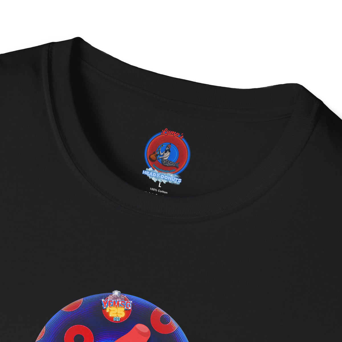 Classic Donut Tee - Unisex Soft-Style - "Blow this Popsicle Stand" - blue/red paradox bomb pop donut - variant 3
