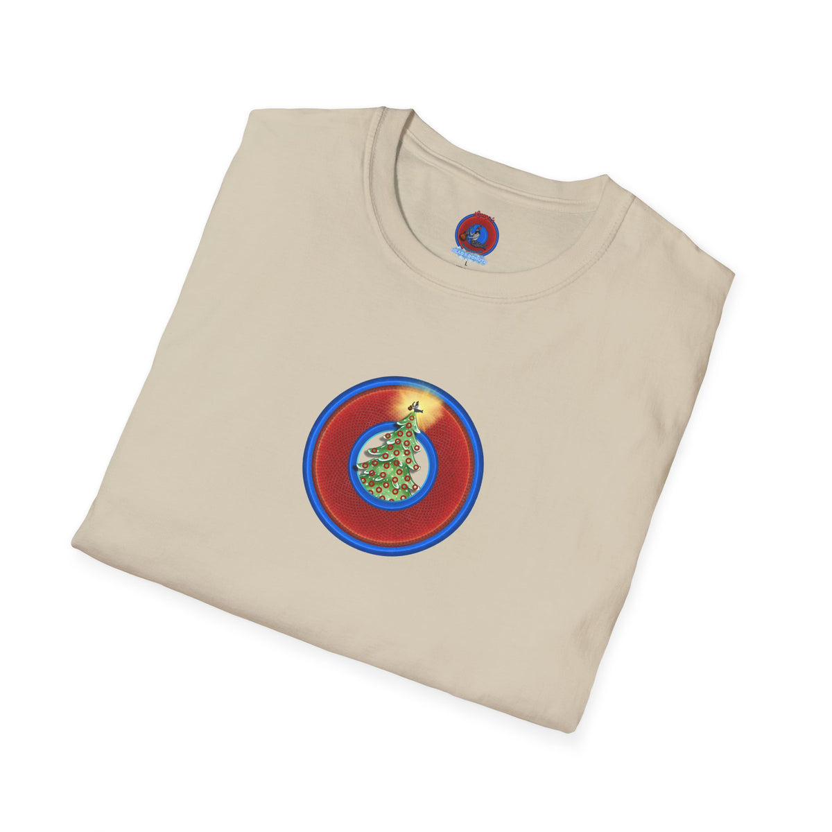 Classic Donut Tee - Unisex Soft-Style - "It's Always Phishmas in Philly" - rustic red/blue donut