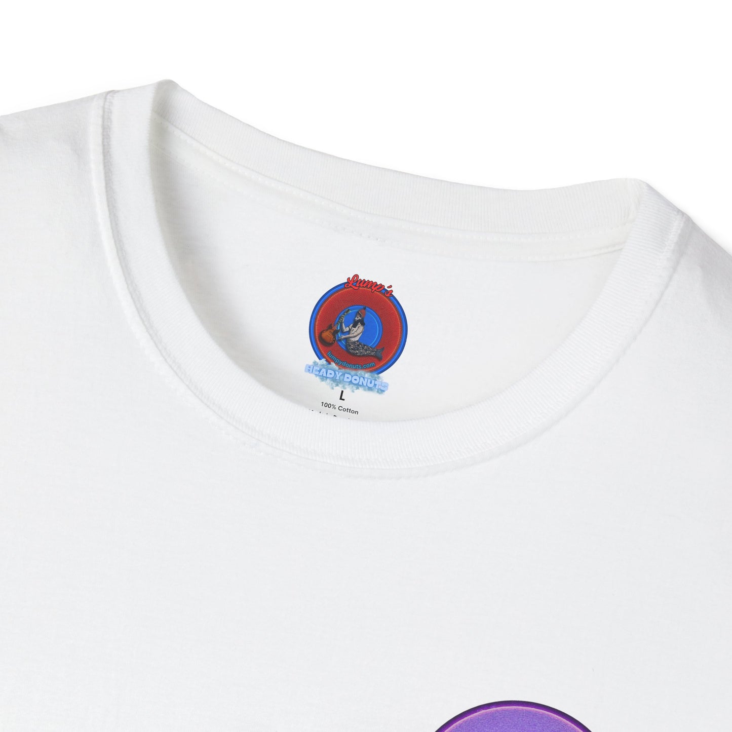 Classic Donut Tee - Unisex Soft-Style - "The Joker's Personal Tees - Troubadour Edition" - series 1.0 - variant 1 - purple donut