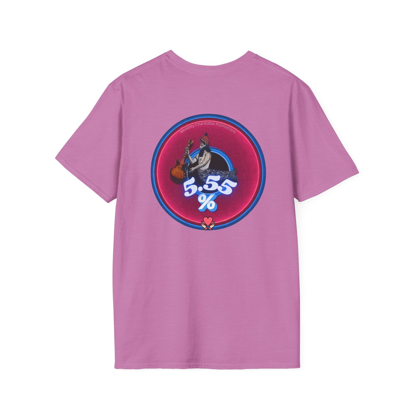 Classic Donut Tee - Unisex Soft-Style - "The 5.55% Donut" - vivid magenta donut - [*charitable print - 5.55% of profit to General Fund]