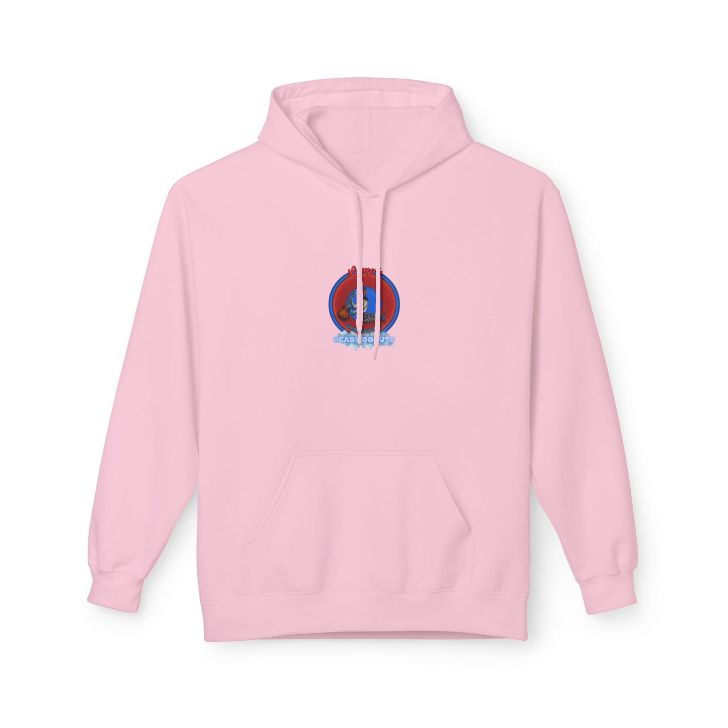 Unisex Fleece Hoodie - [Midweight Soft-style] - "Lump's Heady Logo" - w/rustic red donuts