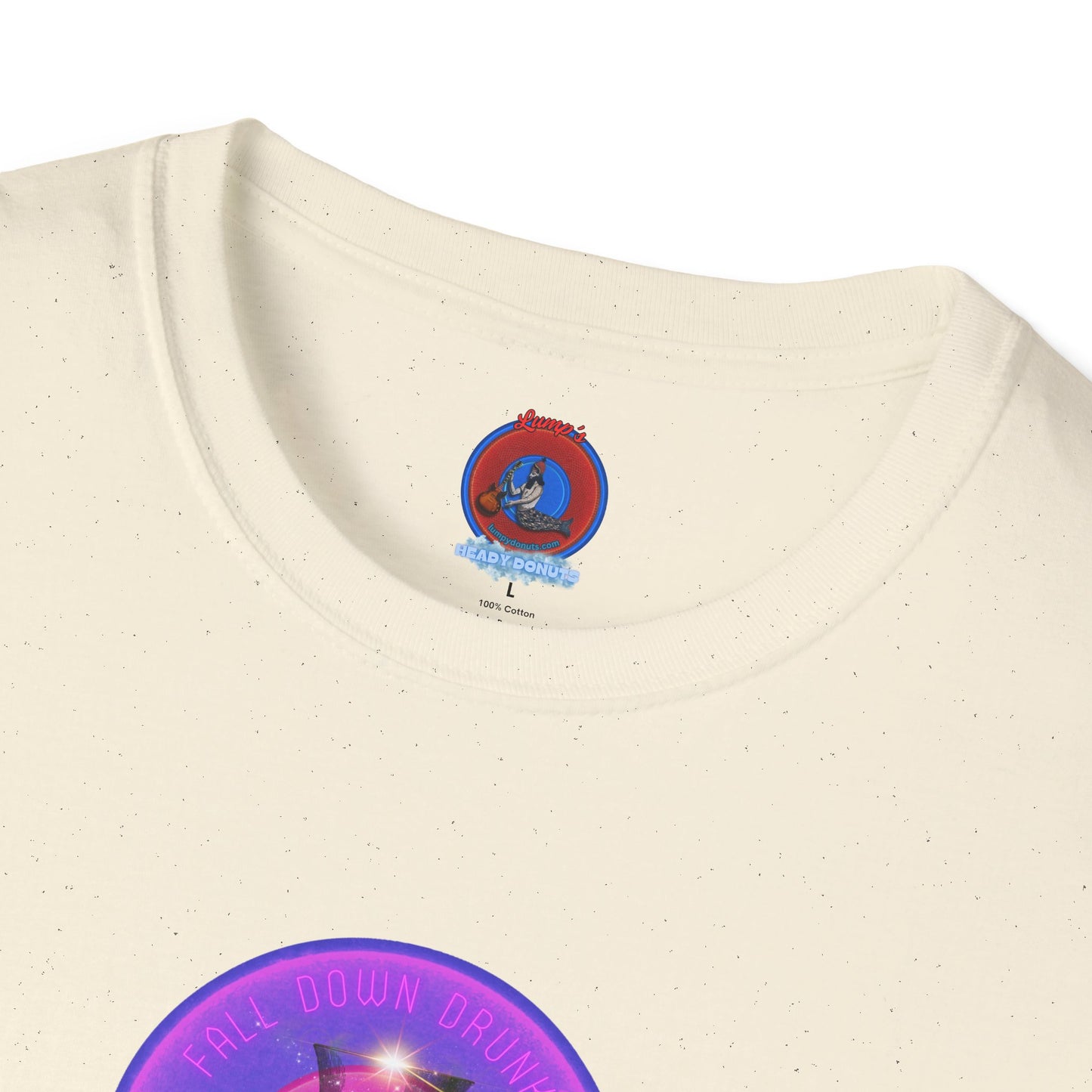 Classic Donut Tee - Unisex Soft-Style - "The Loving Donut' - vivid purple/magenta donut