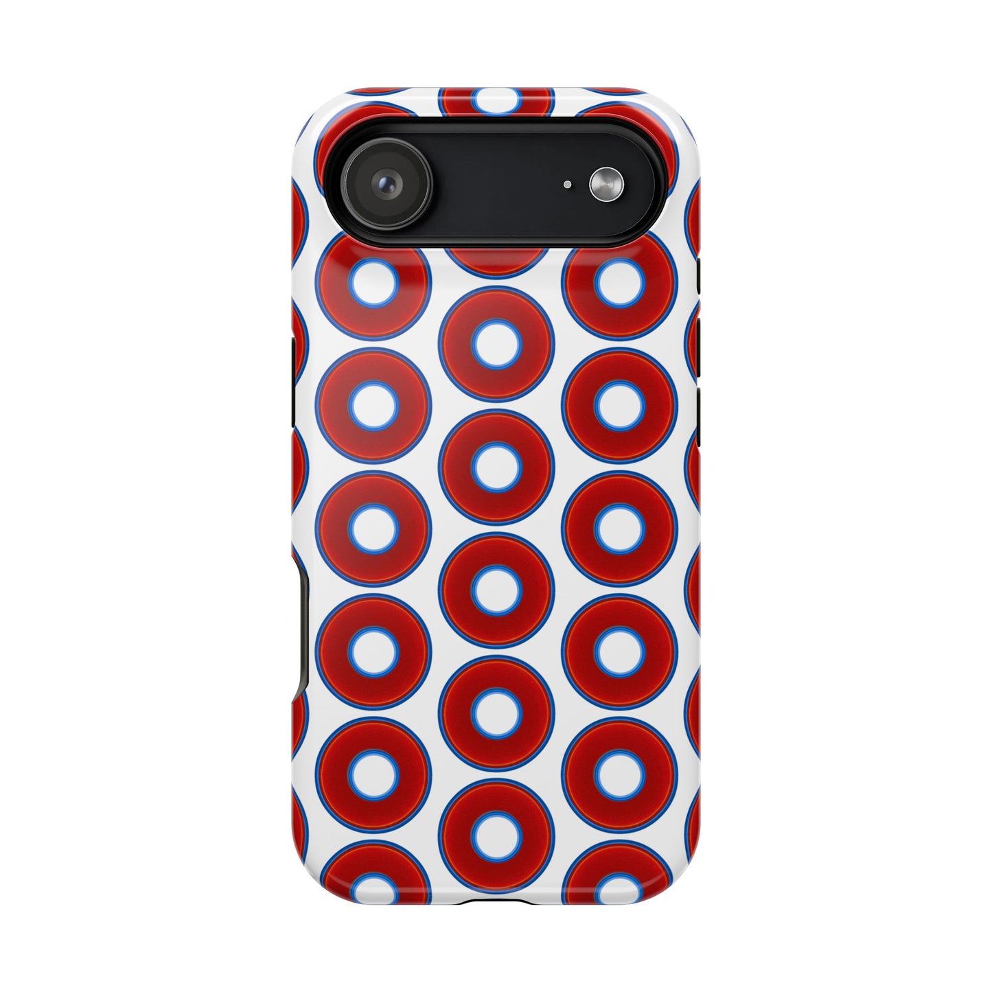 Magnetic Tough Donut Case - red vivid donut print w/white background