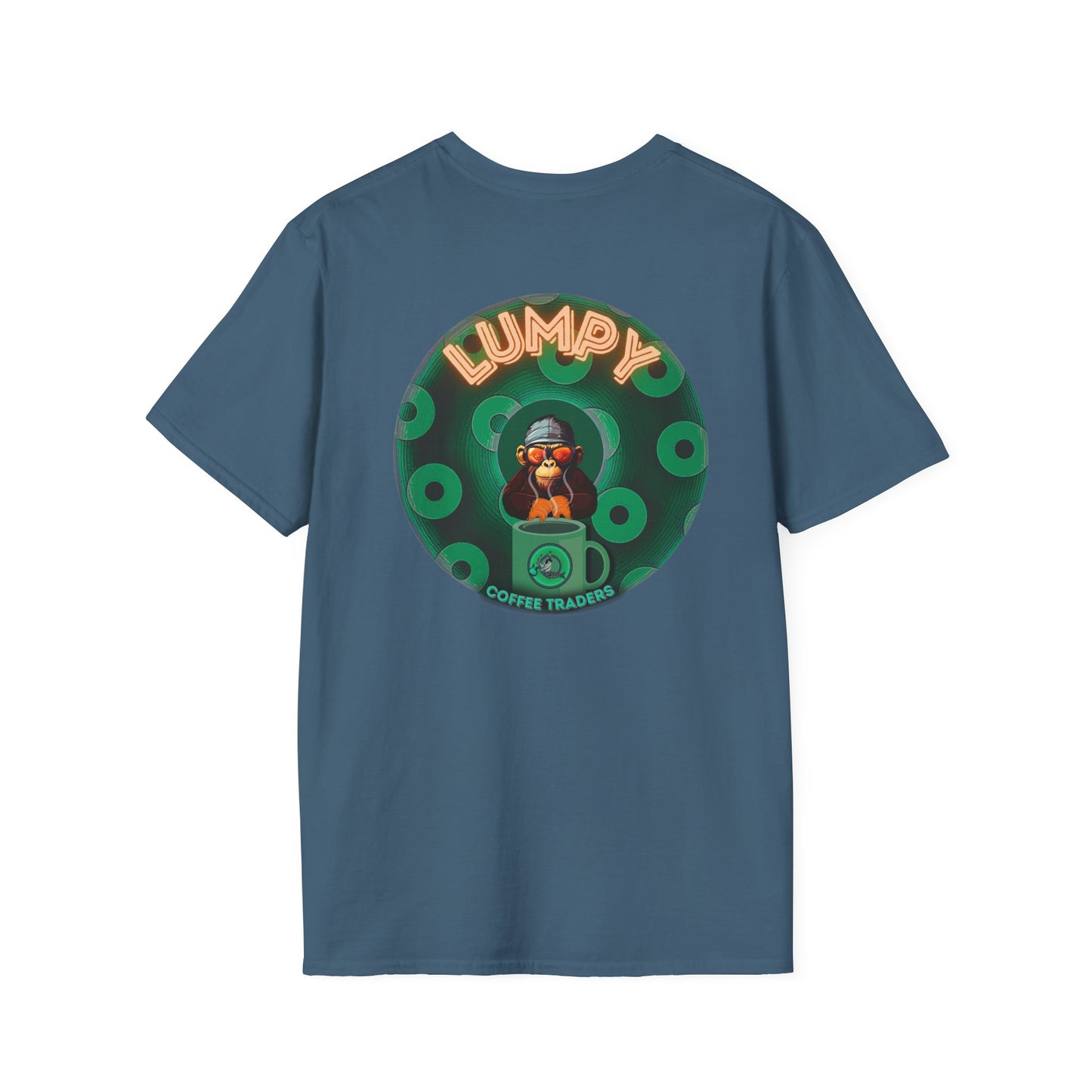 Lumpy Coffee Traders Tee - Unisex Soft-Style - "Taboo, taboot!" - paradoxical logo donut - variant 1