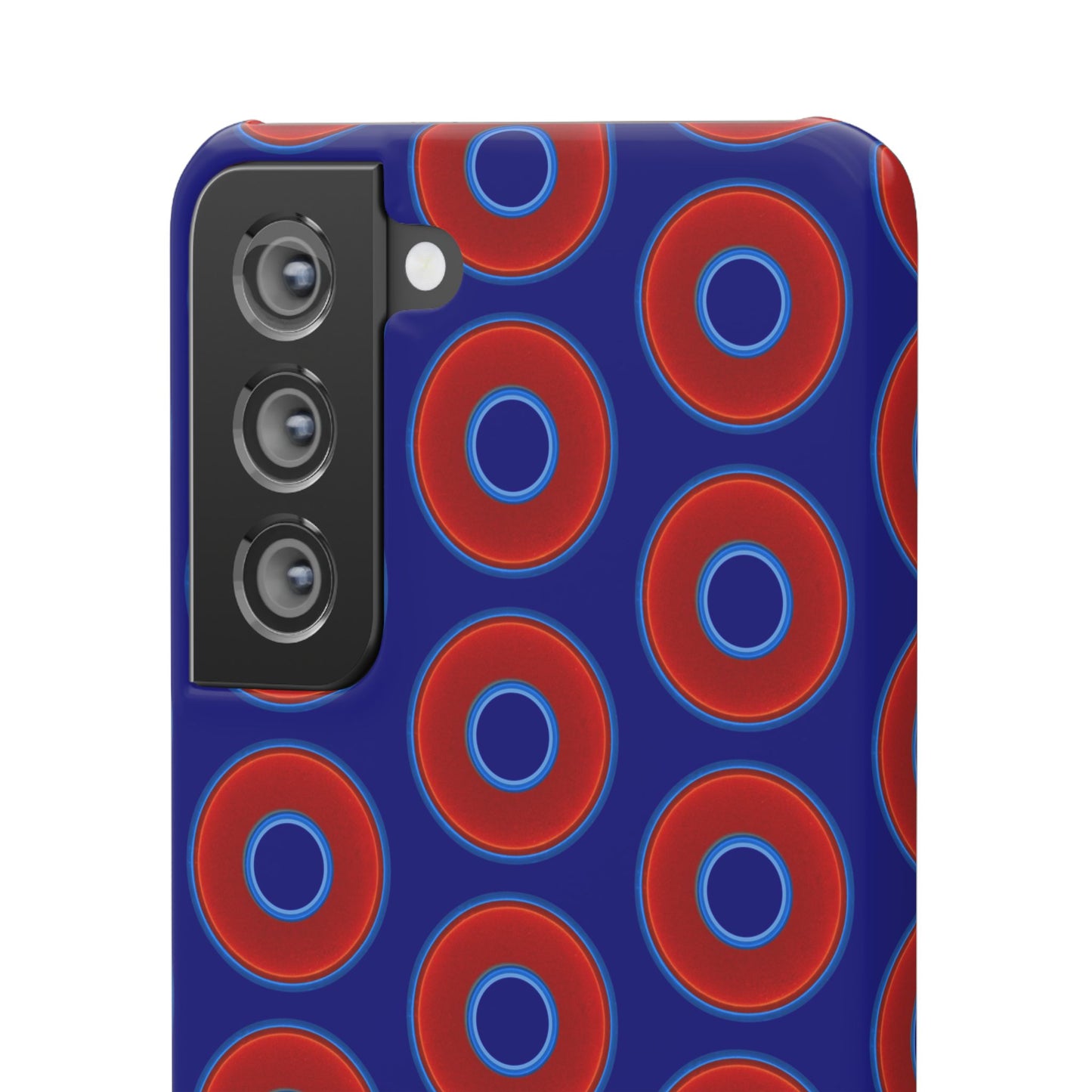 Lumpy Donut Snap Case - red vivid donut print w/vivid navy blue background