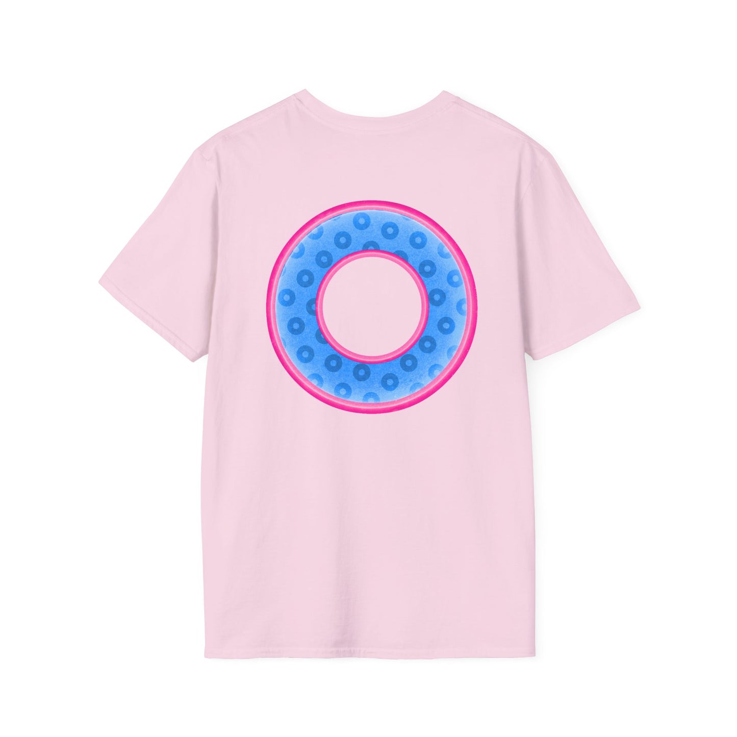 Plain Donuts/Unisex Soft-Style - "Plain Wide Mouthed Paradoxical Donuts" - light blue/pink donuts