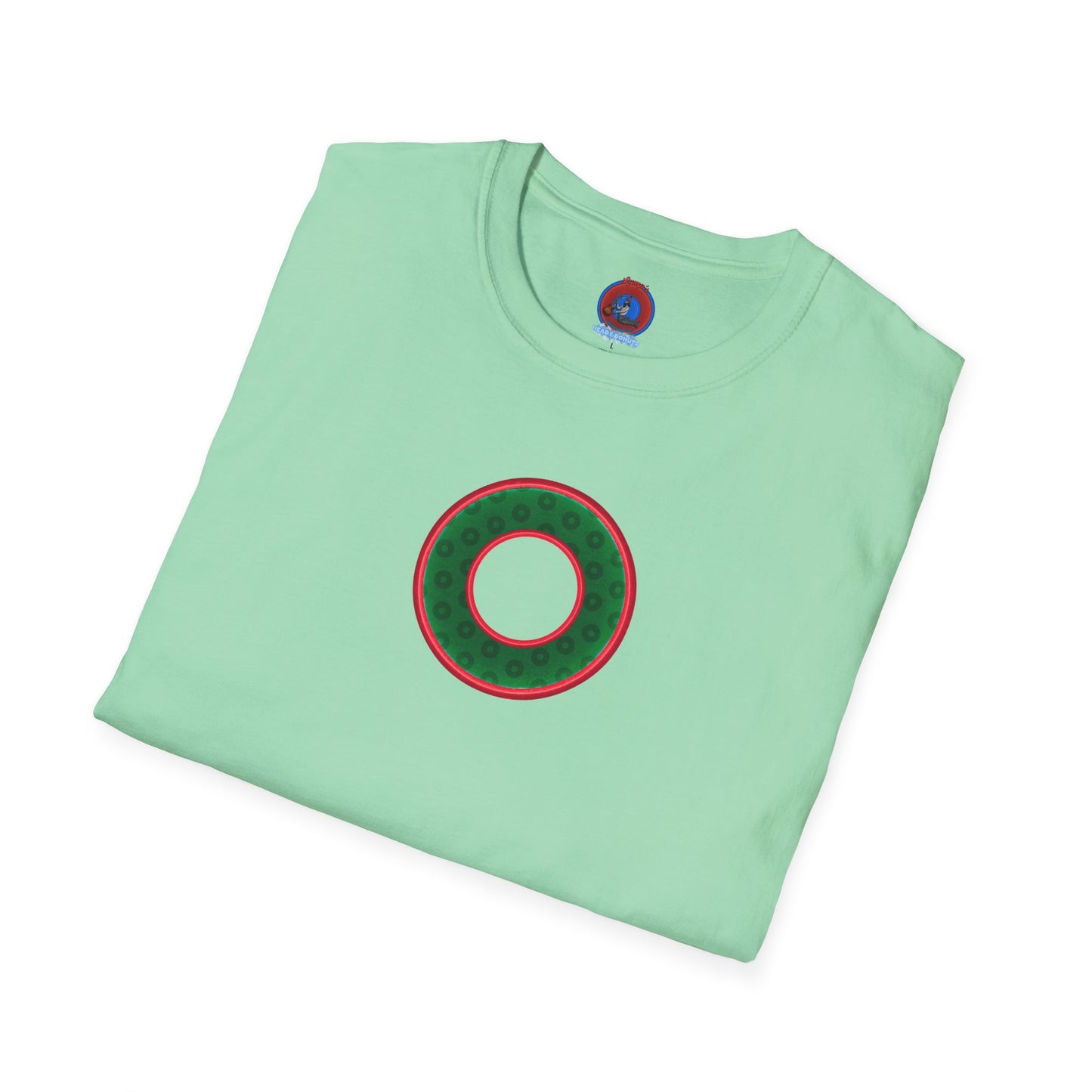 Plain Donuts/Unisex Soft-Style - "Plain Wide Mouthed Paradoxical Donuts" - dark green/red donuts
