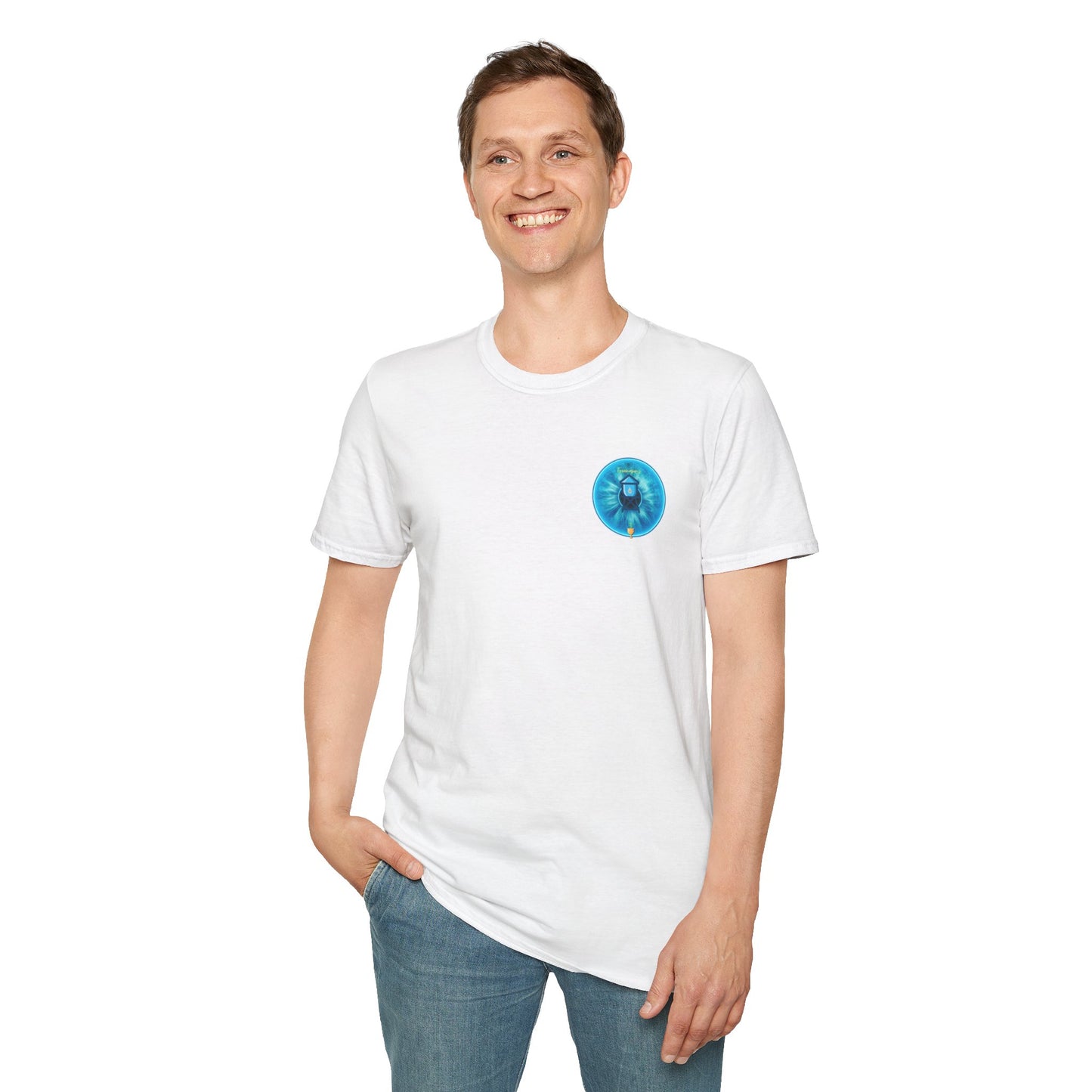 Classic Donut Tee - Unisex Soft-Style - "The Peering Donut of Opacity" - light blue idonut - variant 2