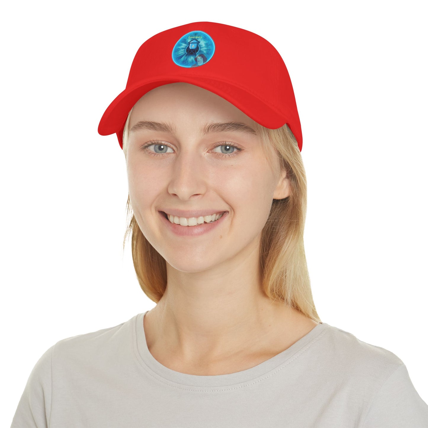 Lumpy Donut Baseball Cap - "The Peering Donut Cap of Opacity" - variant 3 - light blue idonut w/