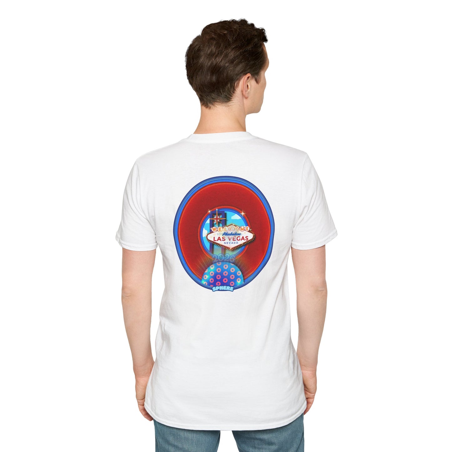 Classic Donut Tee - Unisex Soft-Style - "Viva Las Vegas Donut" - vivid red donut