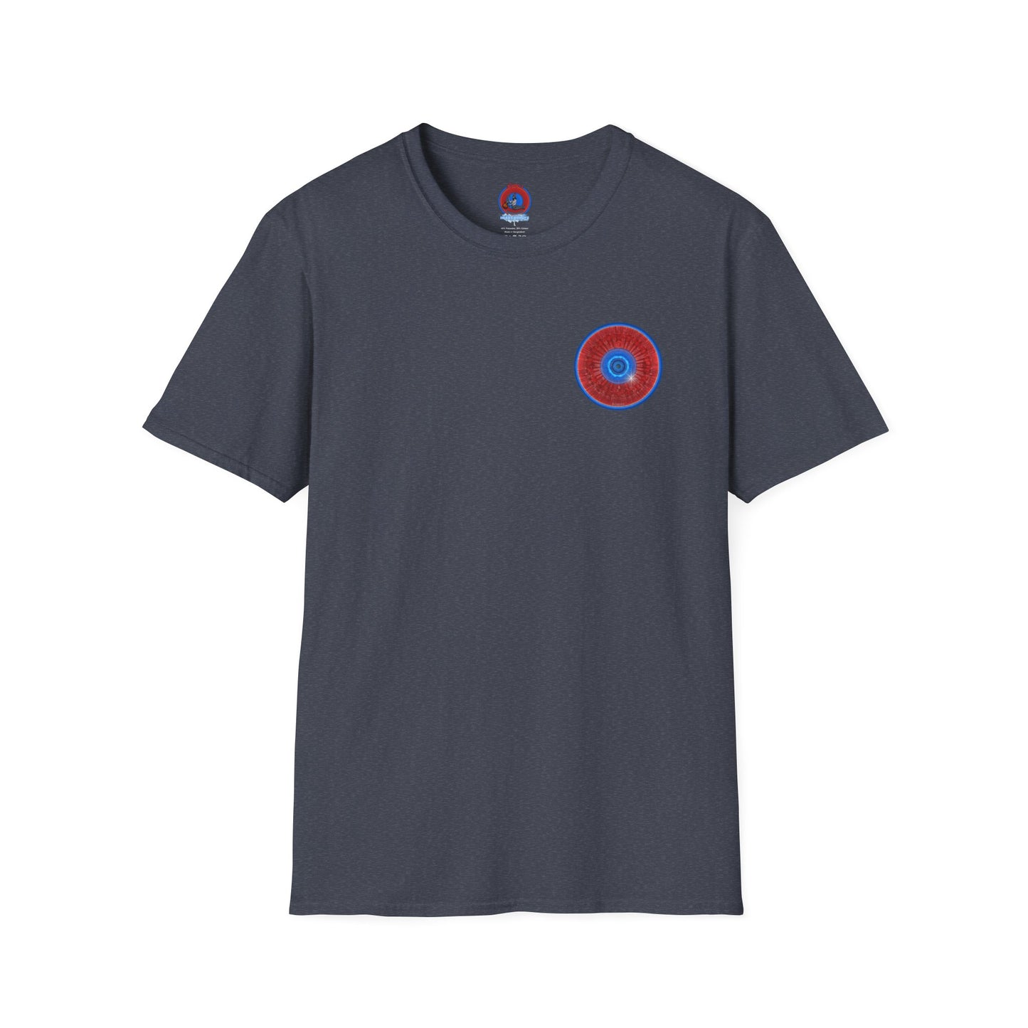 Classic Donut Tee - Unisex Soft-Style - "Graphic Translation Tee Shirt" - vivid red/blue tube donut - variant 2