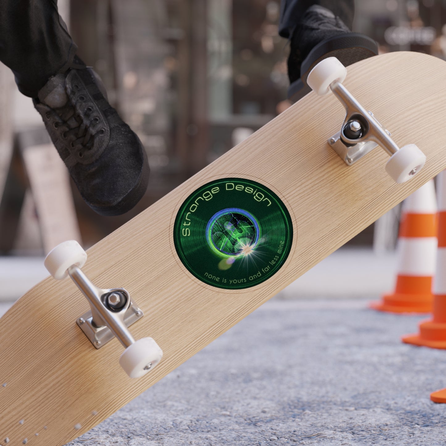 Donut Bumper/Outdoor Sticker - "Strangely Designed Donut Sticker" - green donut - [Die-Cut] 6"x 6"