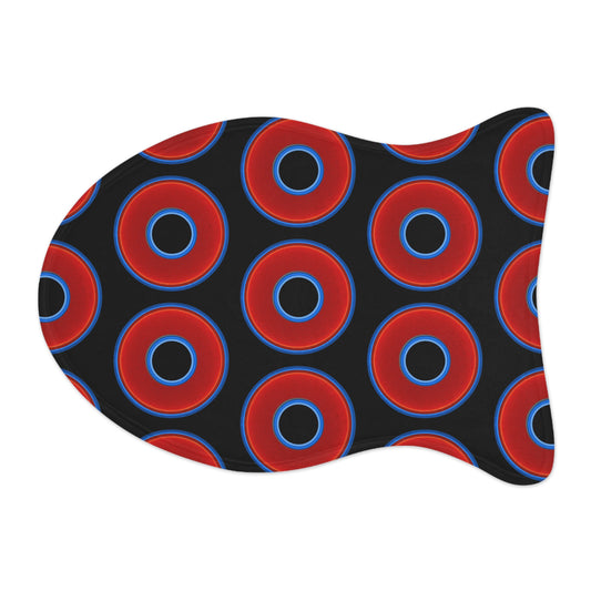 Wendy's Lumpy Pet Feed Mat - vivid red donuts w/black background