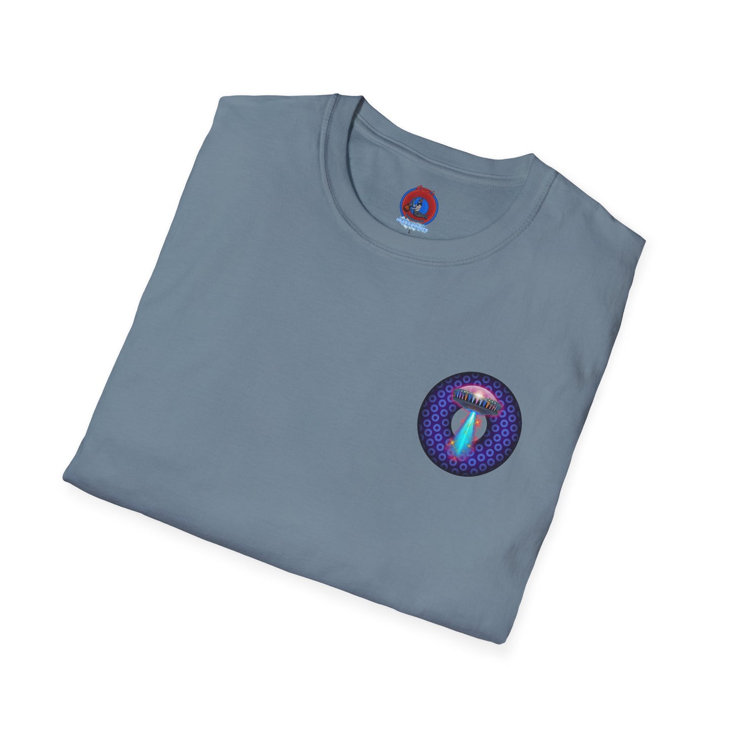 Classic Donut Tee - Unisex Soft-Style - "Donuts now Served on the Mothership" - series 1.0  - variant 5  - purple/violet paradoxical donut