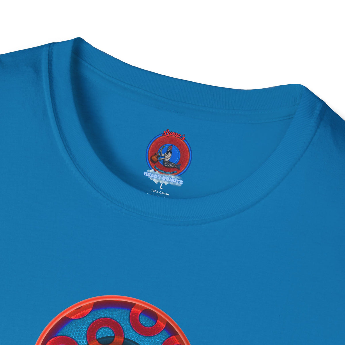Classic Donut Tee - Unisex Soft-Style - "Wooked Cream - YEMSG Donut " - blue/red rustic paradox donut - variant 1