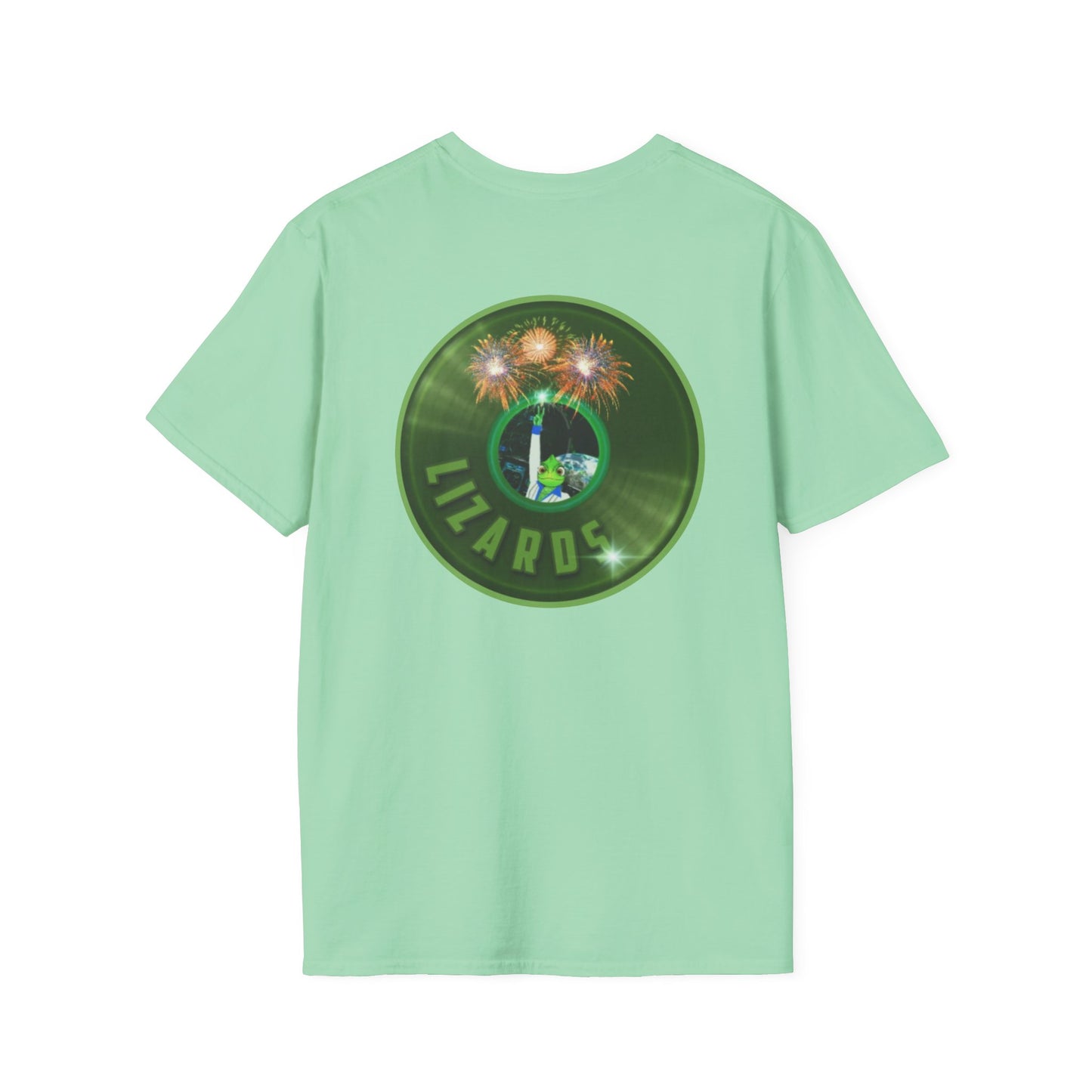 Classic Donut Tee - Unisex Soft-Style - "Rutherford's Staying Alive" - series 1.0 - variant 1 - green donut