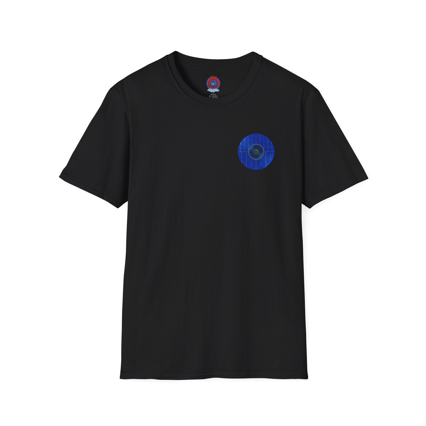 Classic Donut Tee - Unisex Soft-Style - "Harry's Hoodlum Donut" - series 1.0  - variant 3 - lights off/blue donut(s)