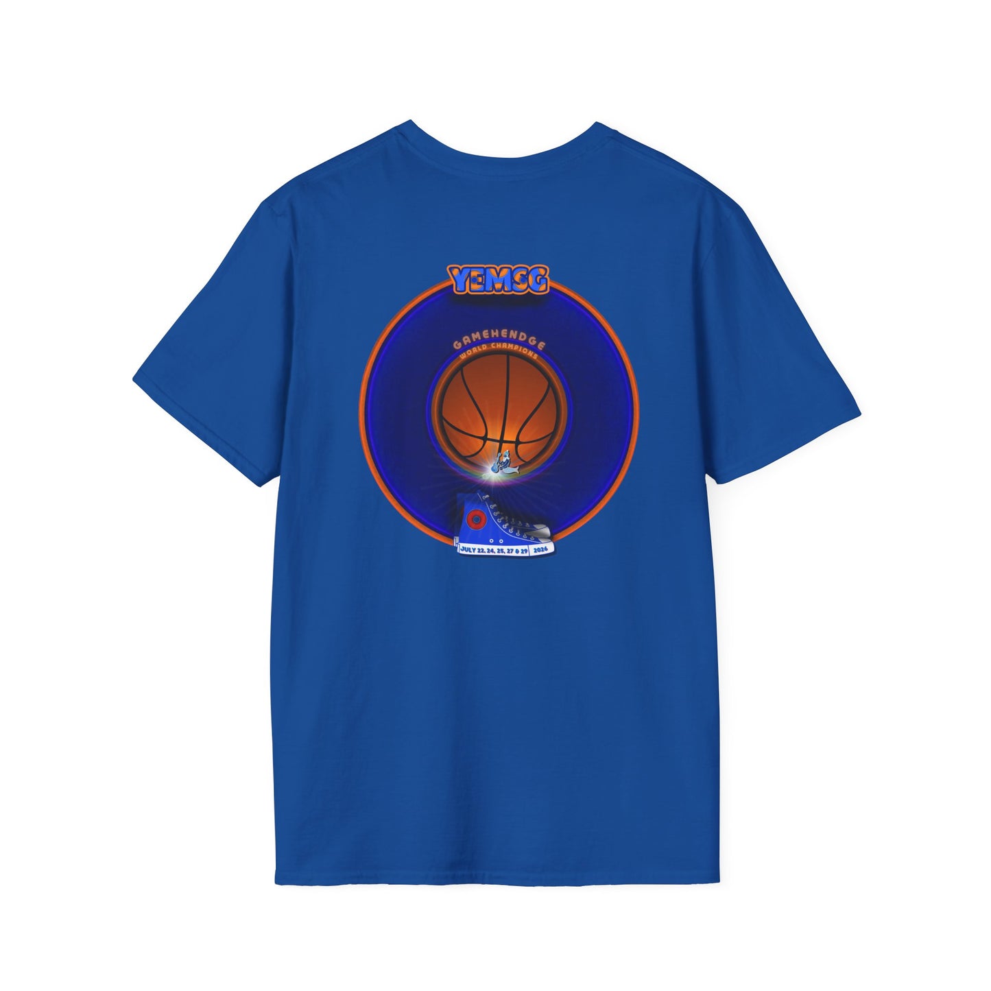 Classic Donut Tee - Unisex Soft-Style - "Diedrich Knickerbocker's Donut" - vivid blue/orange donut - variant 1
