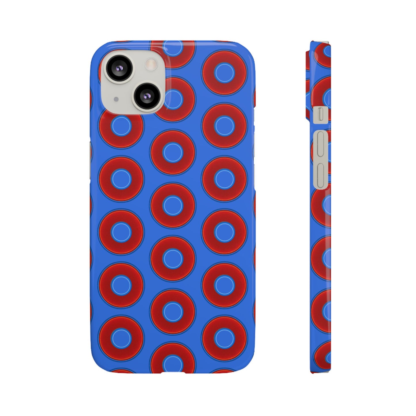 Lumpy Donut Snap Case - red vivid donut print w/medium royal blue background