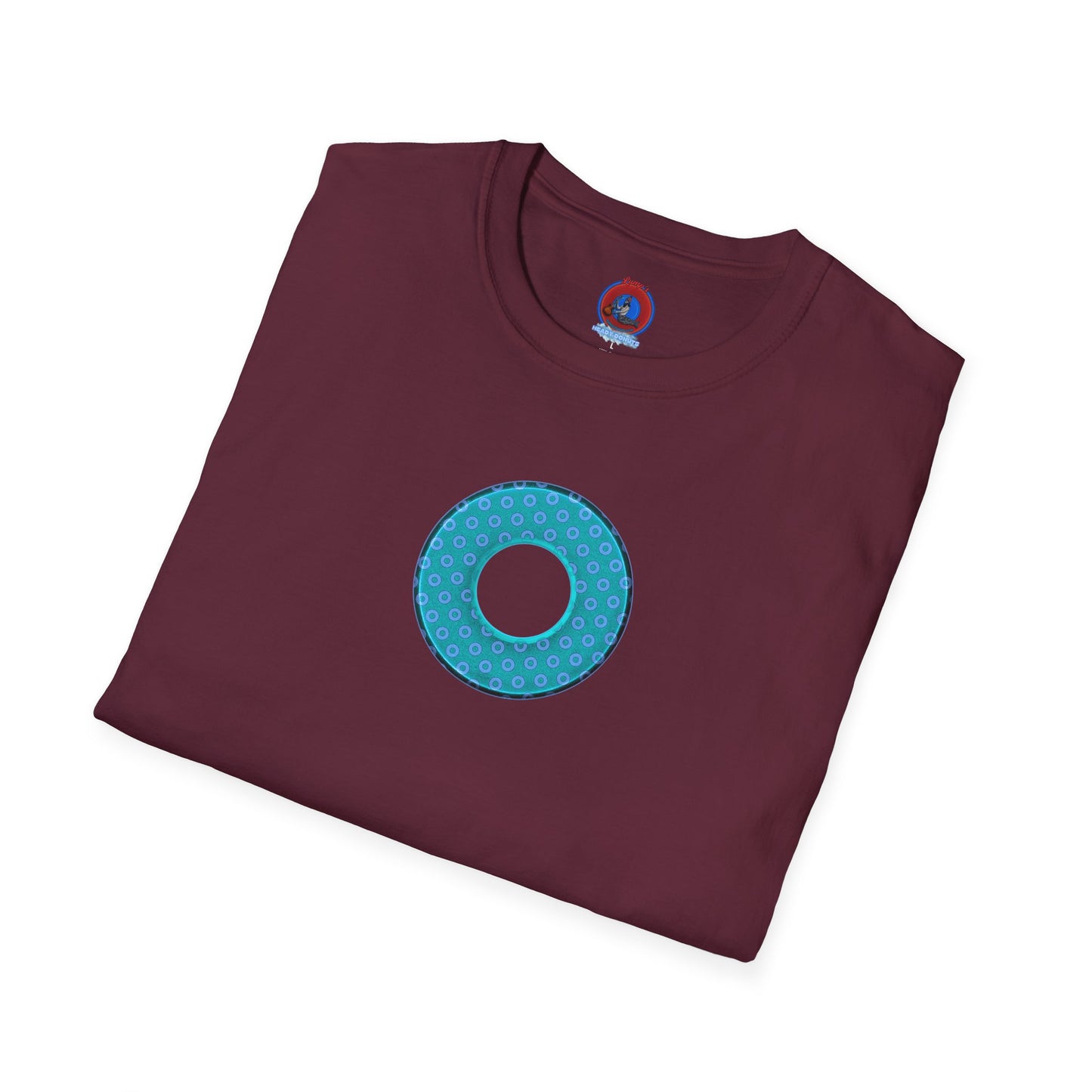 Plain Donuts/Unisex Soft-Style - "Plain Electric Paradoxical Donuts" - light teal/purple donuts