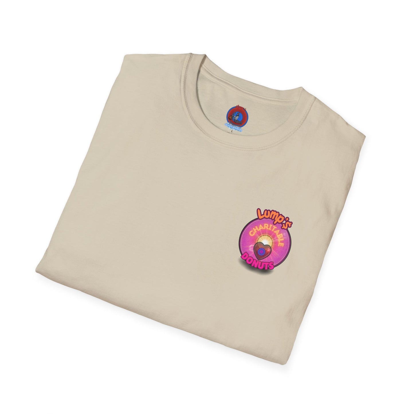 Classic Donut Tee - Unisex Soft-Style - "Lump's Official Charitable Donut" - series 1.0  - magenta donut [*100 to general charity fund]