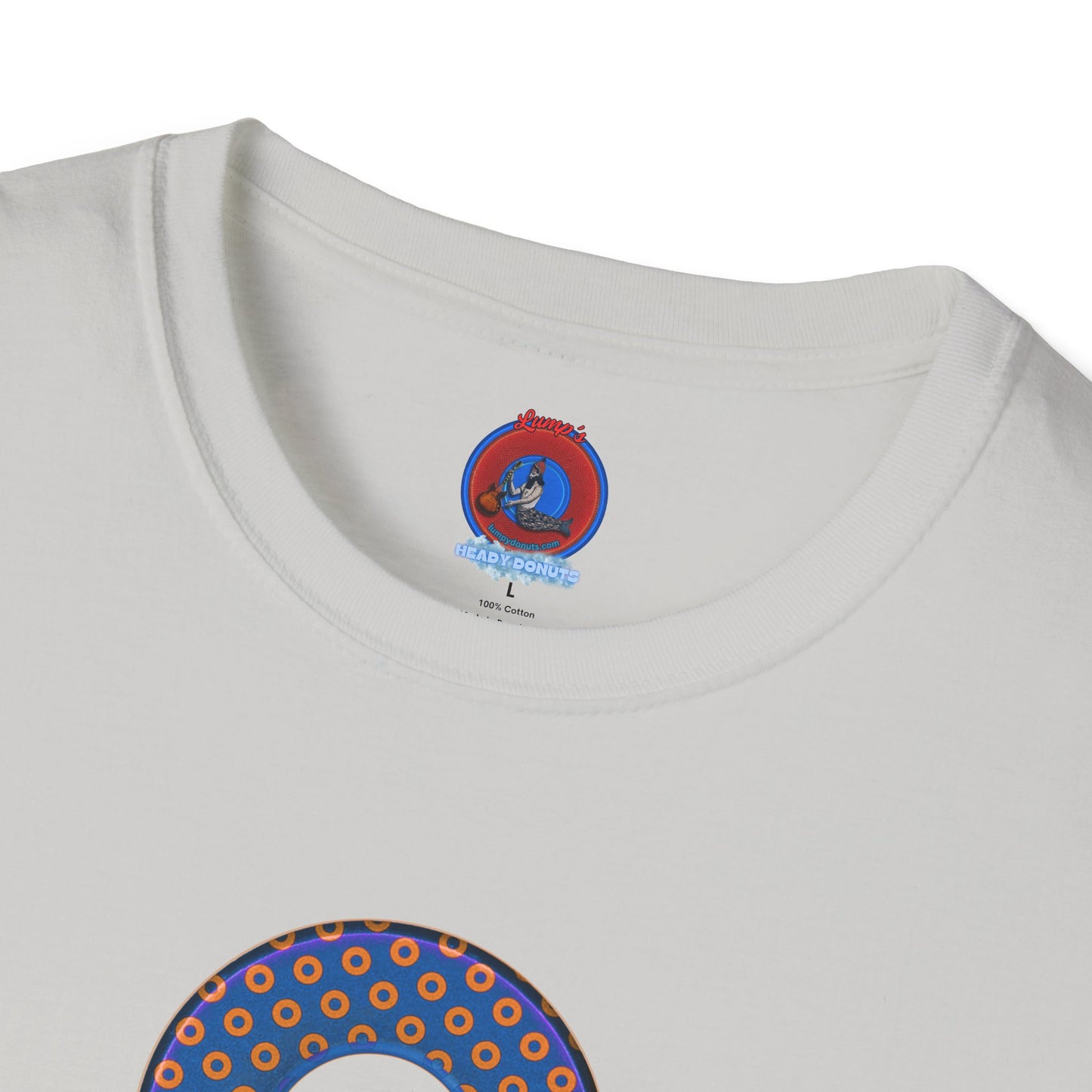Plain Donuts/Unisex Soft-Style - "Plain Electric Paradoxical Donuts" - orange/blue donuts