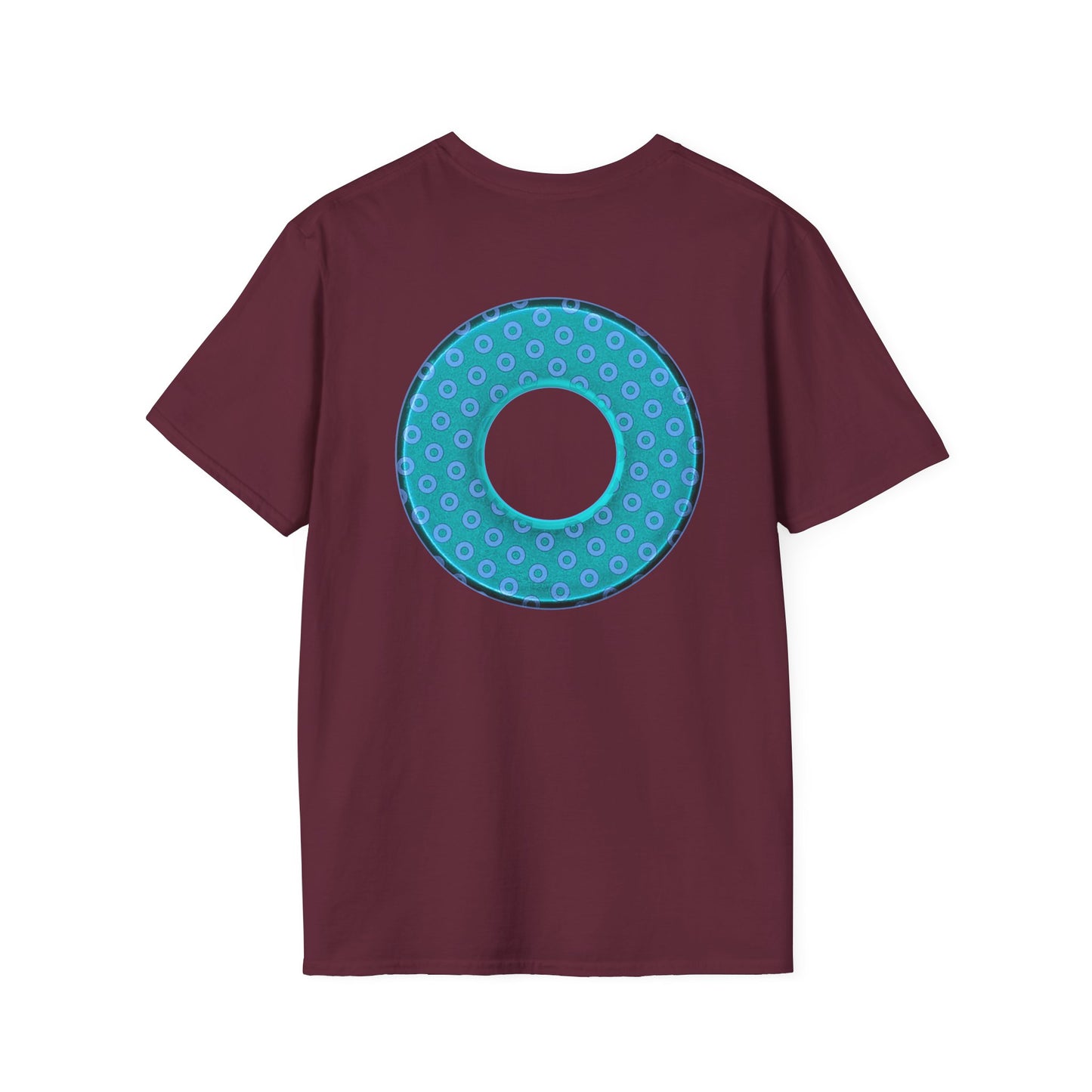 Plain Donuts/Unisex Soft-Style - "Plain Electric Paradoxical Donuts" - light teal/purple donuts