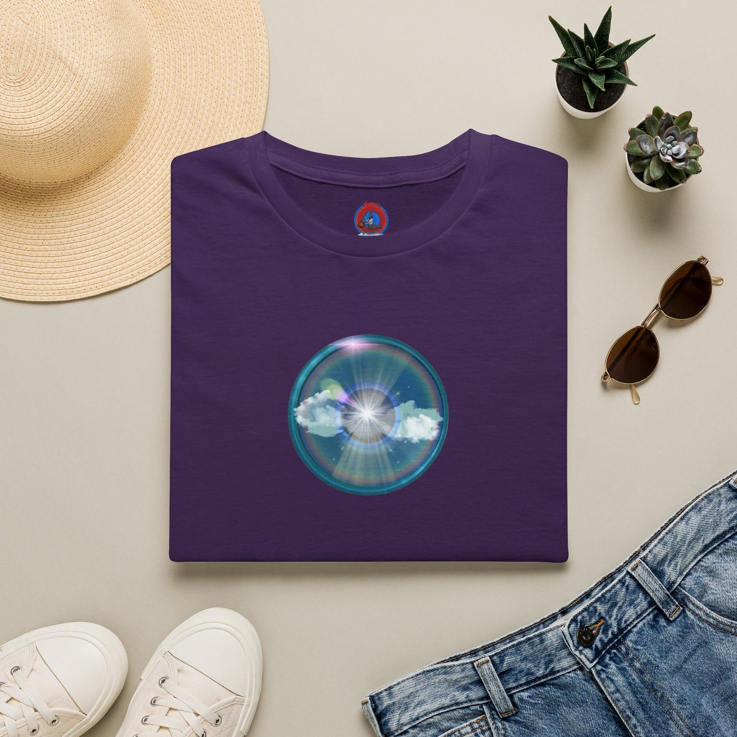 Classic Donut Tee - Unisex Soft-Style - "The Original Divided Donut' - light blue sky donut