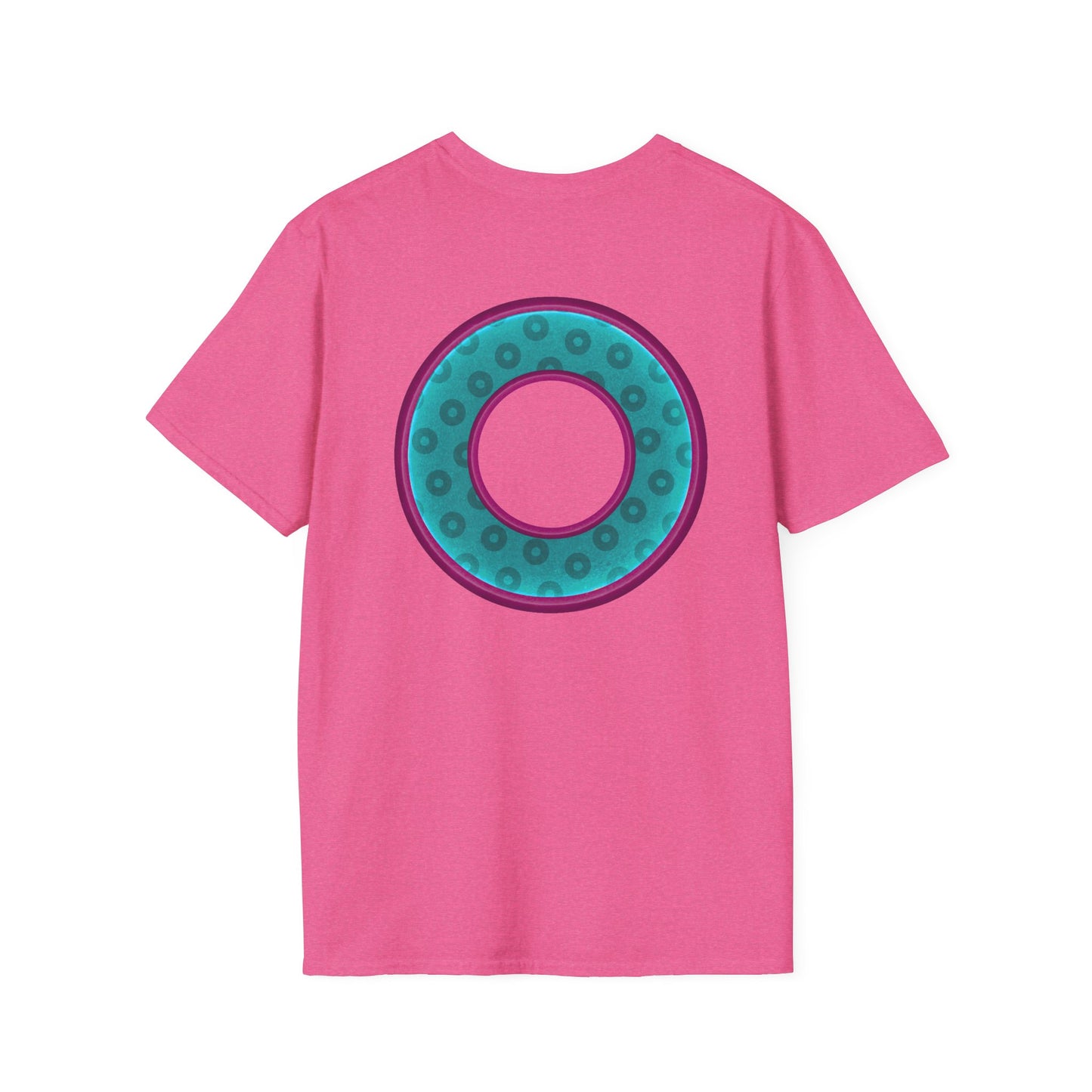 Plain Donuts/Unisex Soft-Style - "Plain Wide Mouthed Paradoxical Donuts" - teal/purple donuts