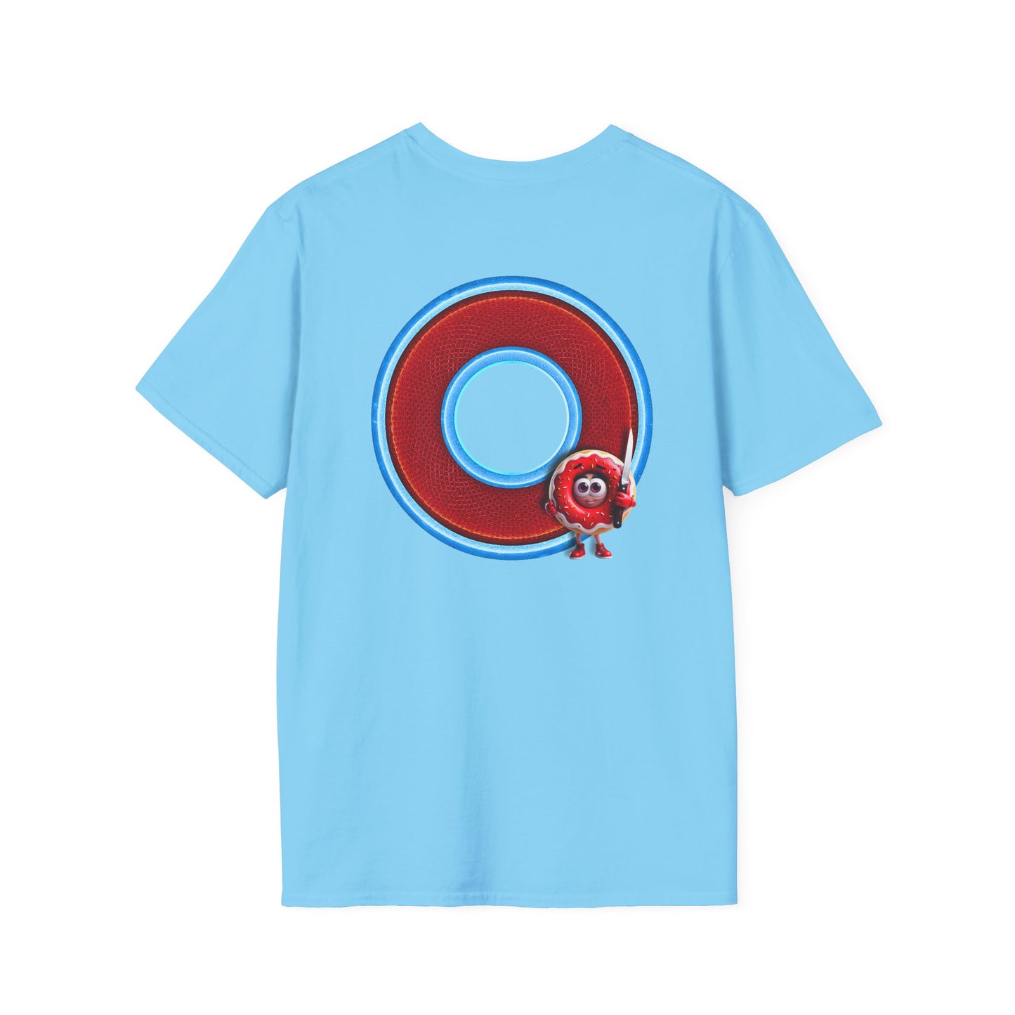 Classic Donut Tee - Unisex Soft-Style - "My Friend the Donut " - series 1.0  - variant 1 - red/blue donut