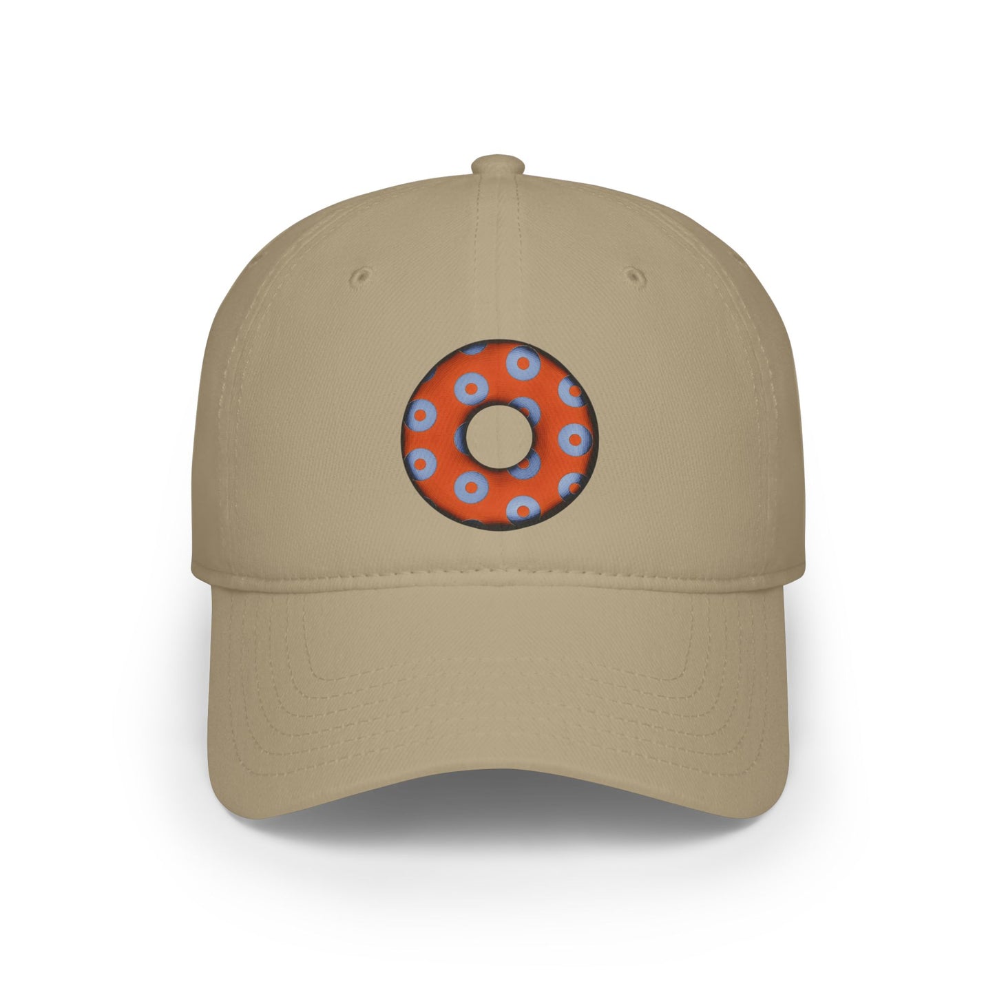 Lumpy Donut Baseball Cap - "Plain [Mary] Jane" - paradoxical orange/light blue blimpy donut w/