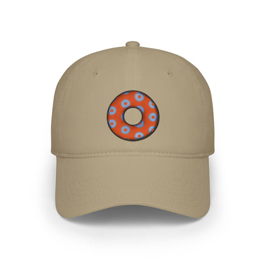Lumpy Donut Baseball Cap - "Plain [Mary] Jane" - paradoxical orange/light blue blimpy donut w/