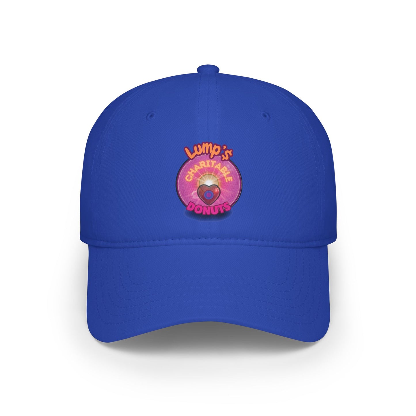 Lumpy Donut Baseball Cap - "Lump's Charitable Donut" - vivid magenta hexadonut w/ [*charitable donut]