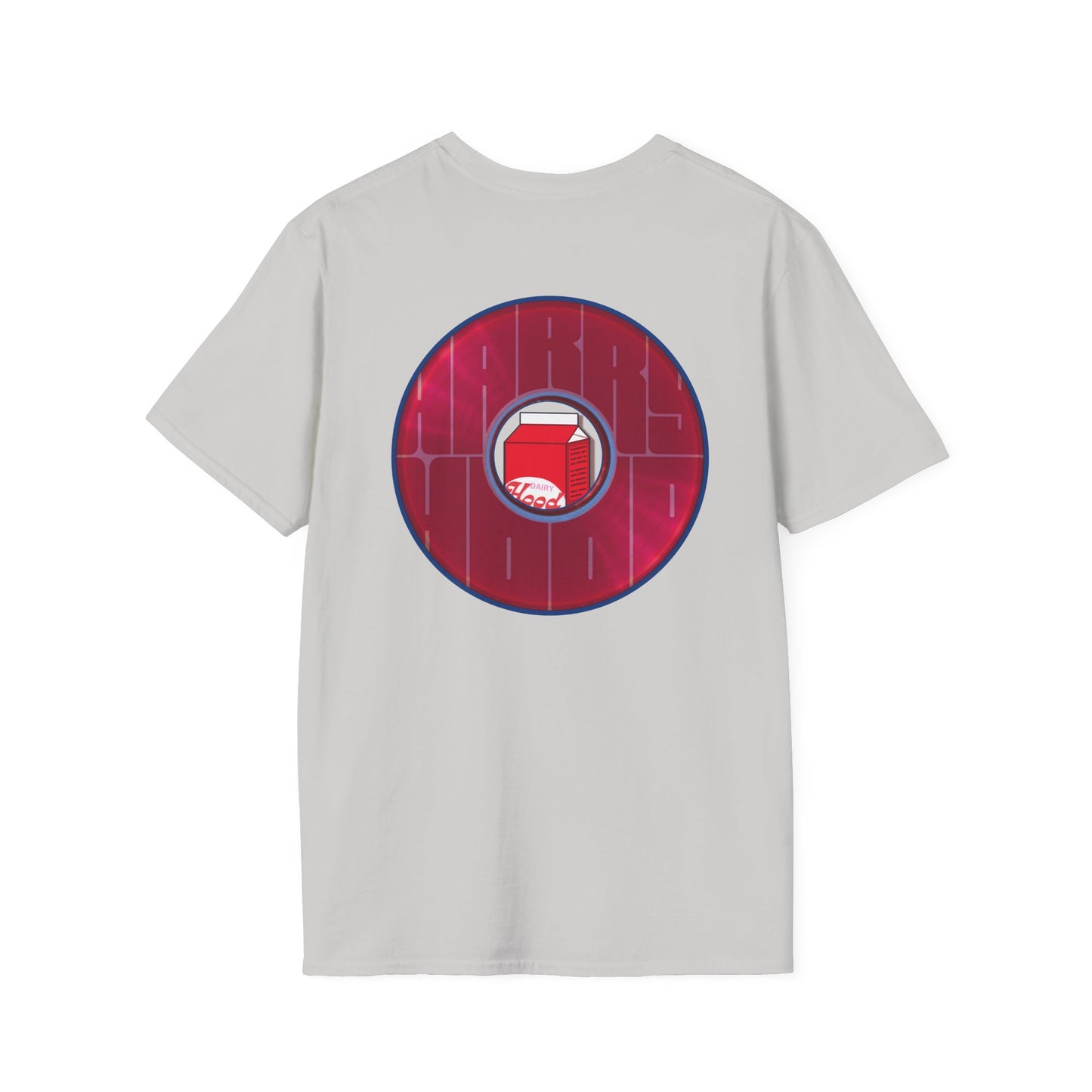 Classic Donut Tee - Unisex Soft-Style - "Harry Left His Shirt" - series 1.0  - variant 3 - red/magenta donut - w/milk