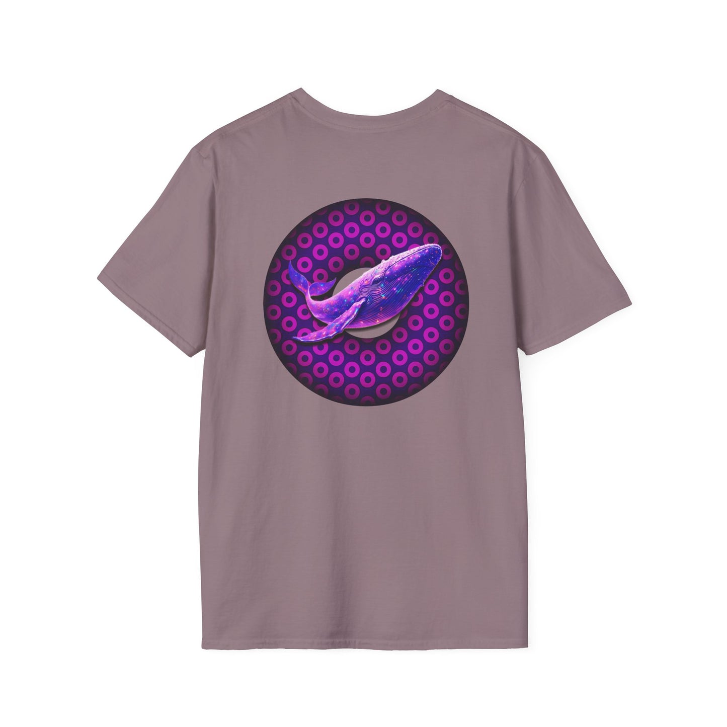 Classic Donut Tee - Unisex Soft-Style - "A Purple Humpback Whale of a Good Time" - variant 1 - purple paradoxical donut