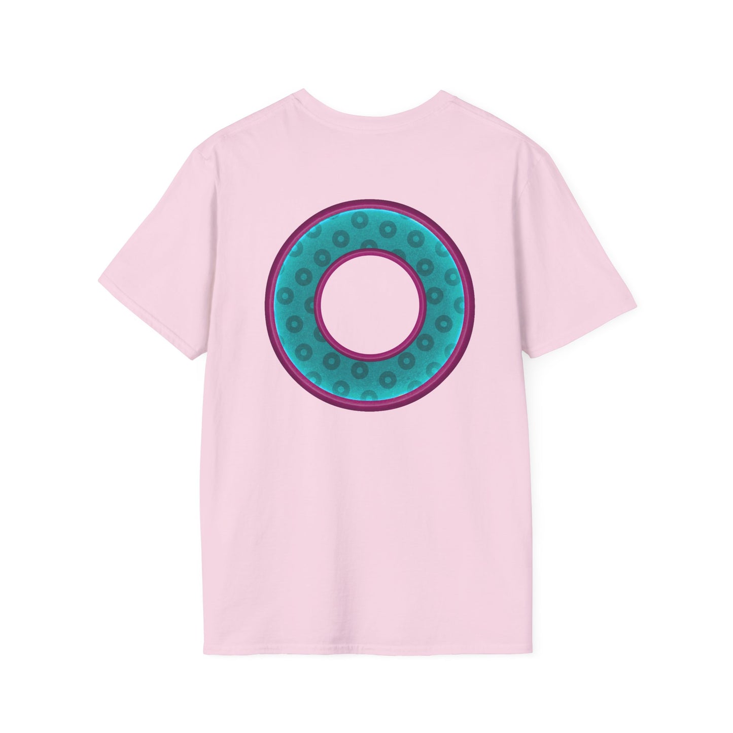 Plain Donuts/Unisex Soft-Style - "Plain Wide Mouthed Paradoxical Donuts" - teal/purple donuts